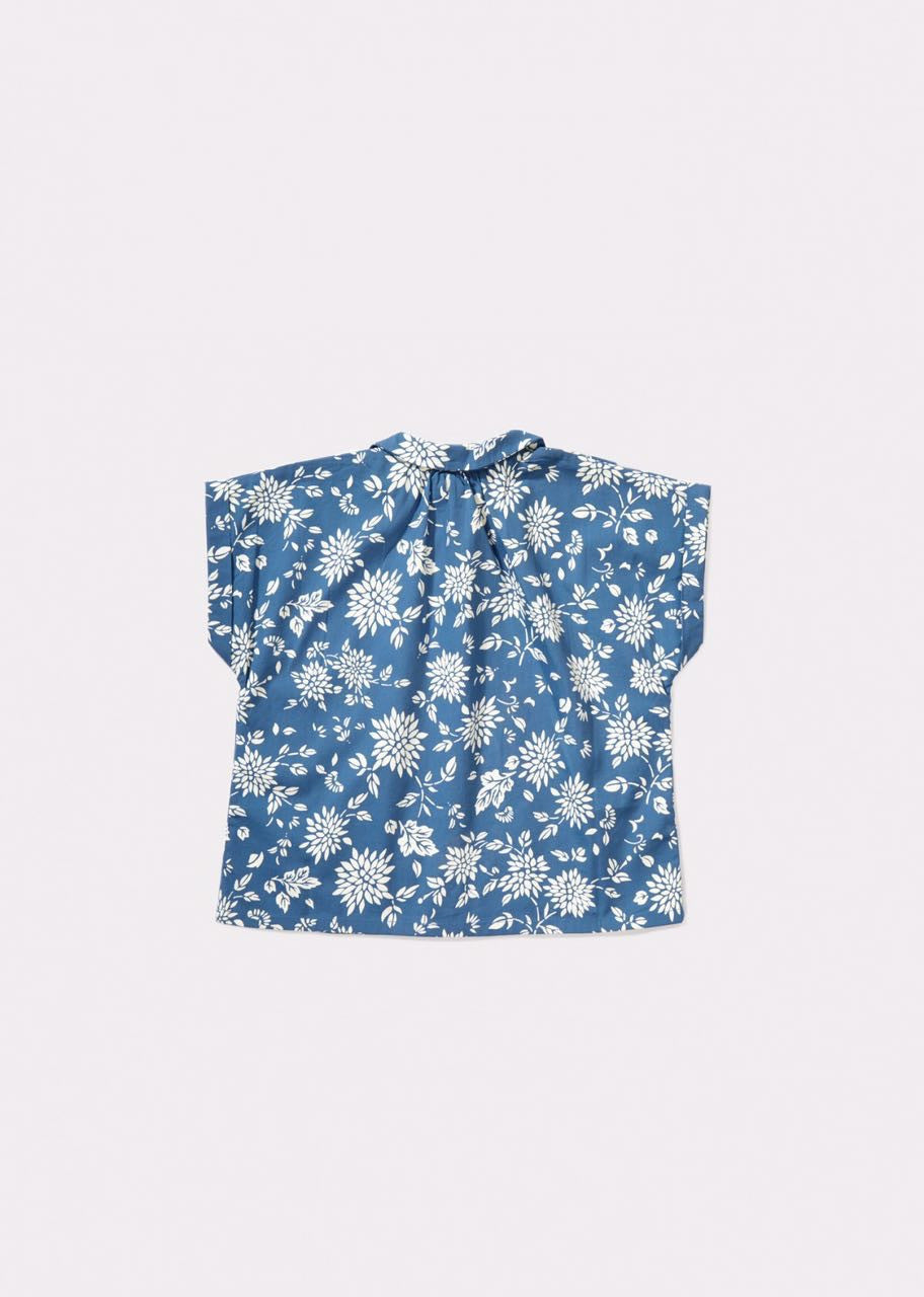 Boys & Girls Blue Flower Printed Shirt
