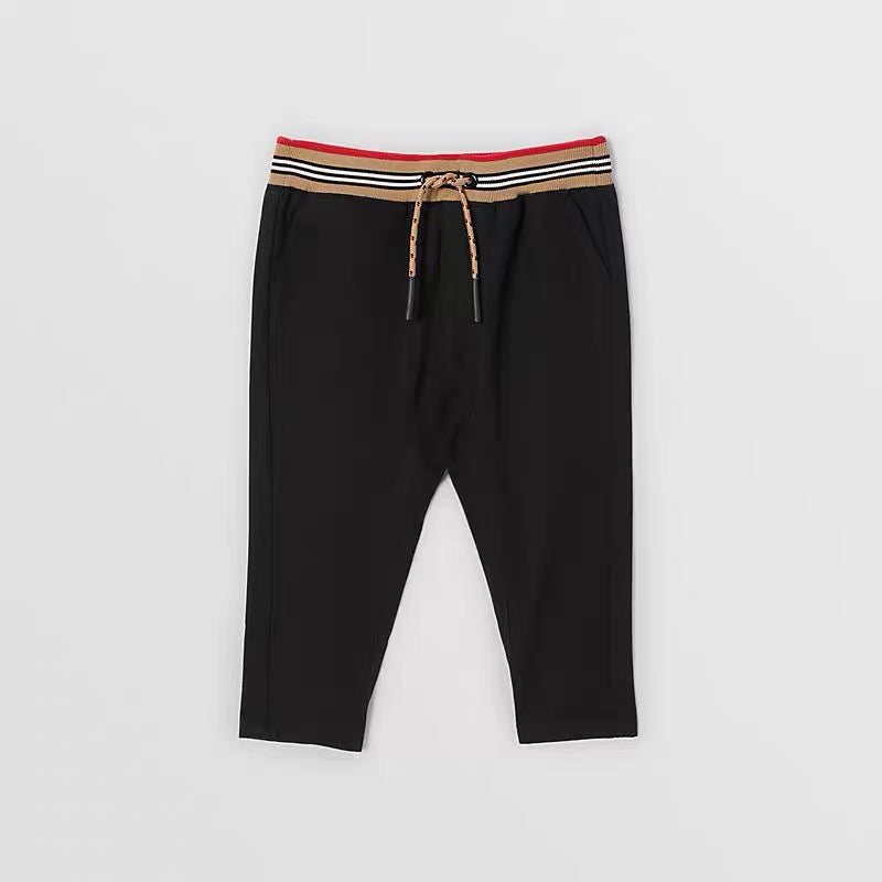 Baby Boys Black Cotton Trousers