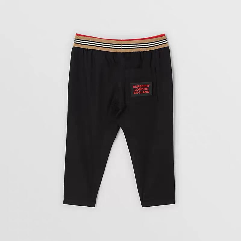 Baby Boys Black Cotton Trousers