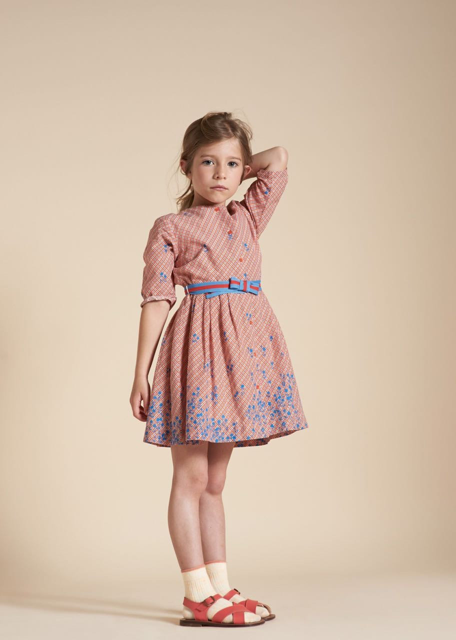 Girls Orange Cotton Dress