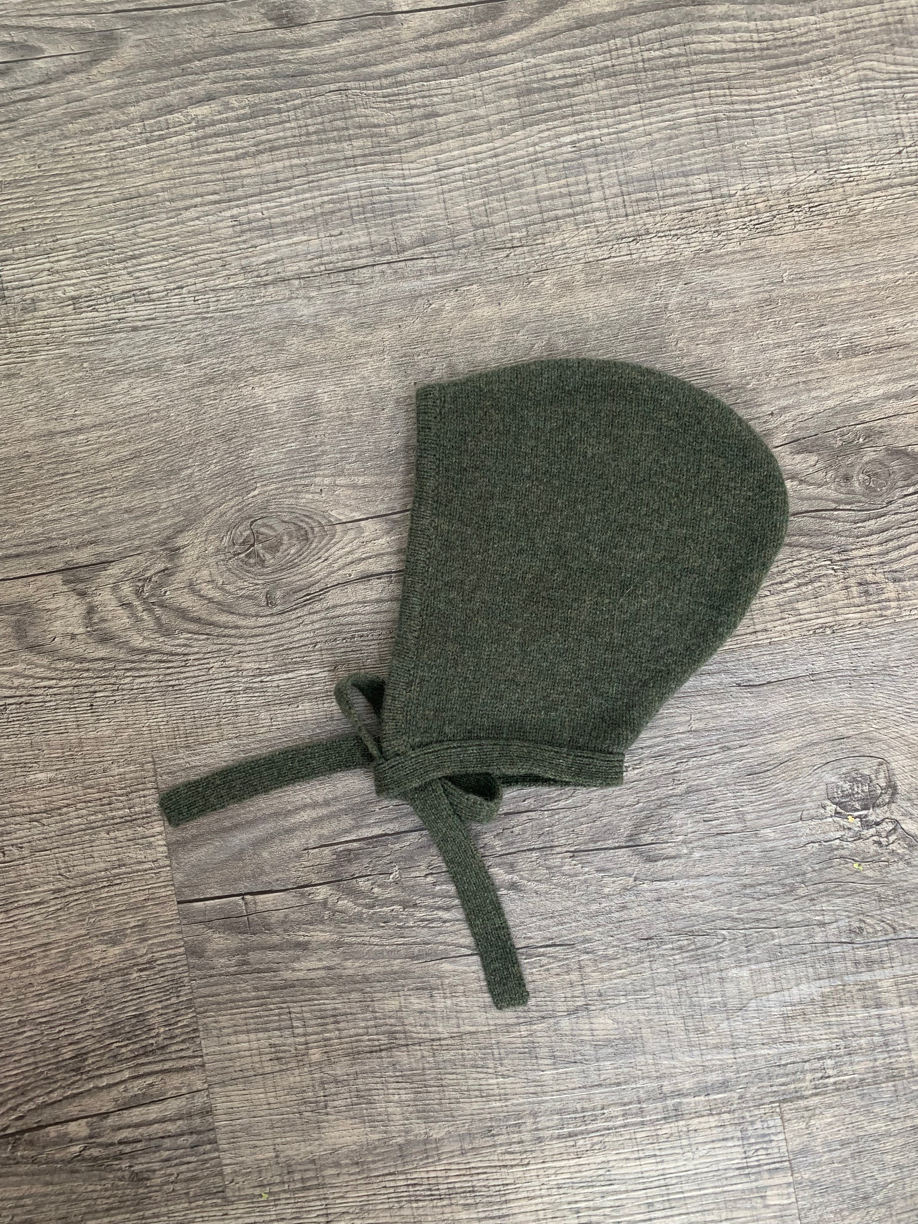 Baby Boys Dark Green Merino Wool Hat