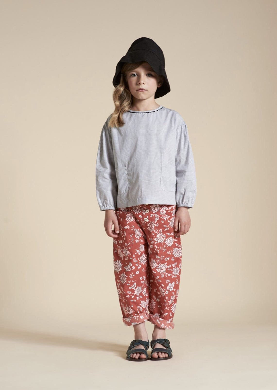 Girls Mirco Check Cotton Blouse