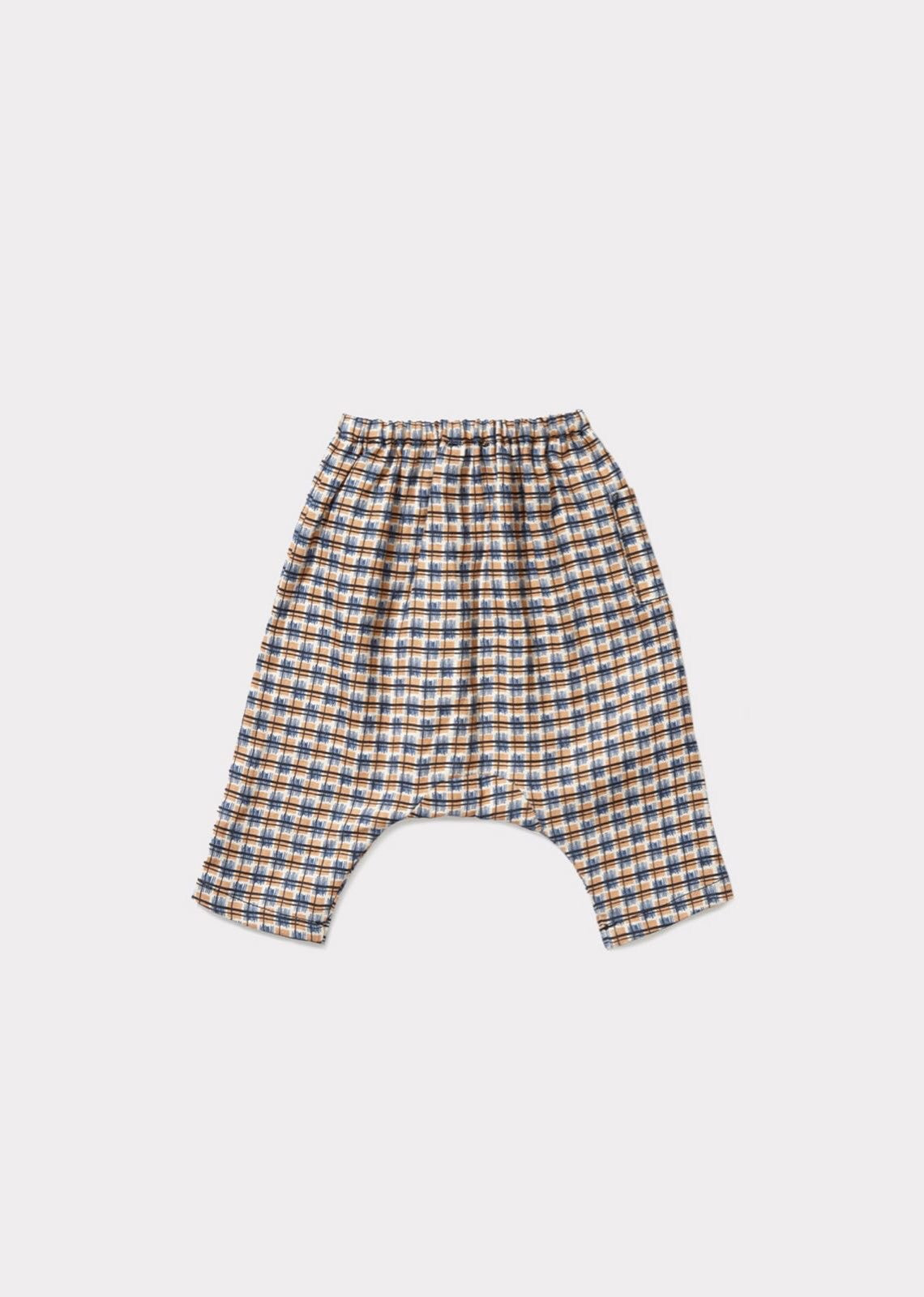Baby Blue Checked Woven Trousers
