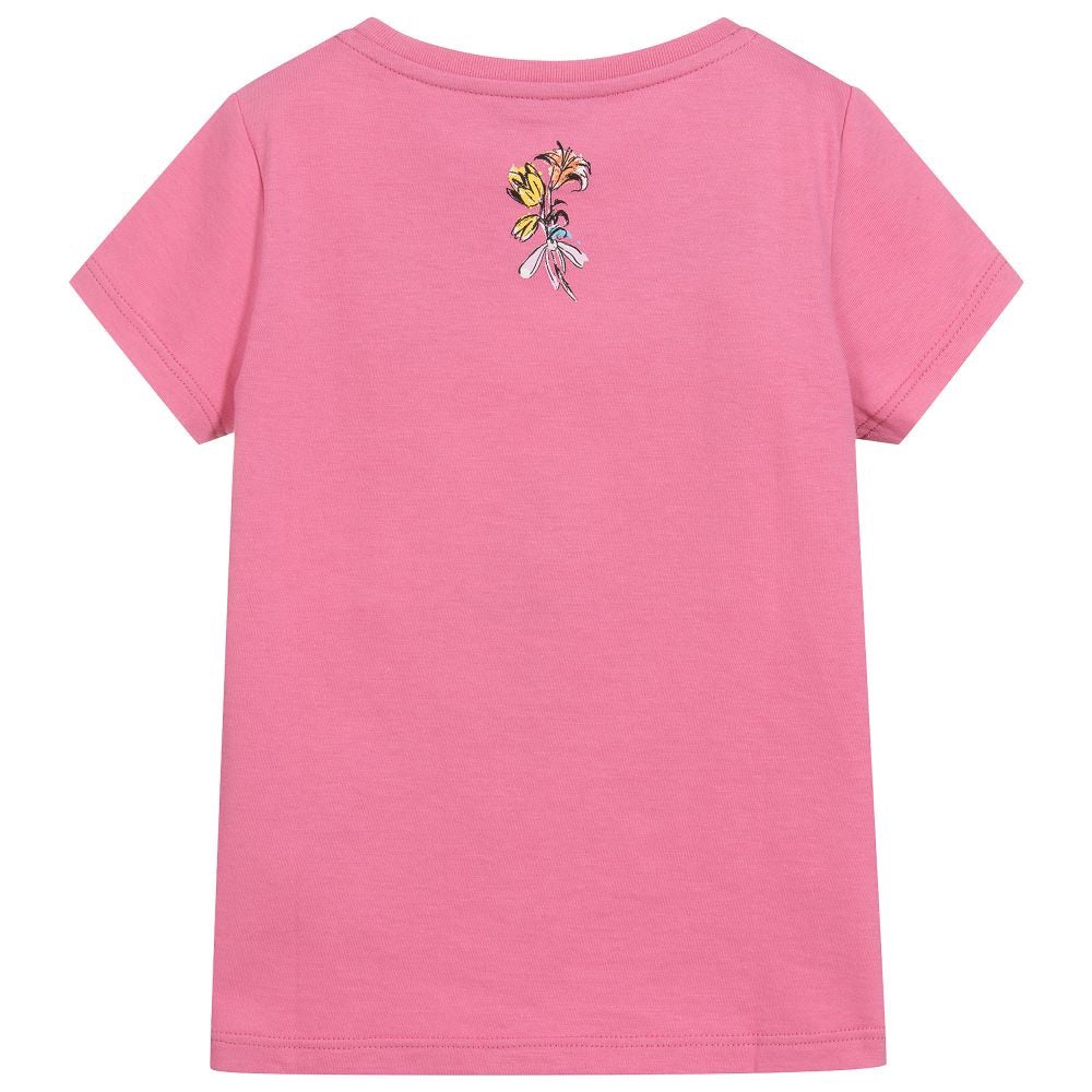 Boys Pink Printed Cotton T-shirt