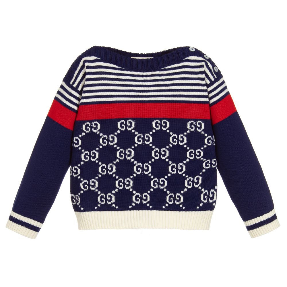 Baby Boys Blue Striped Sweater
