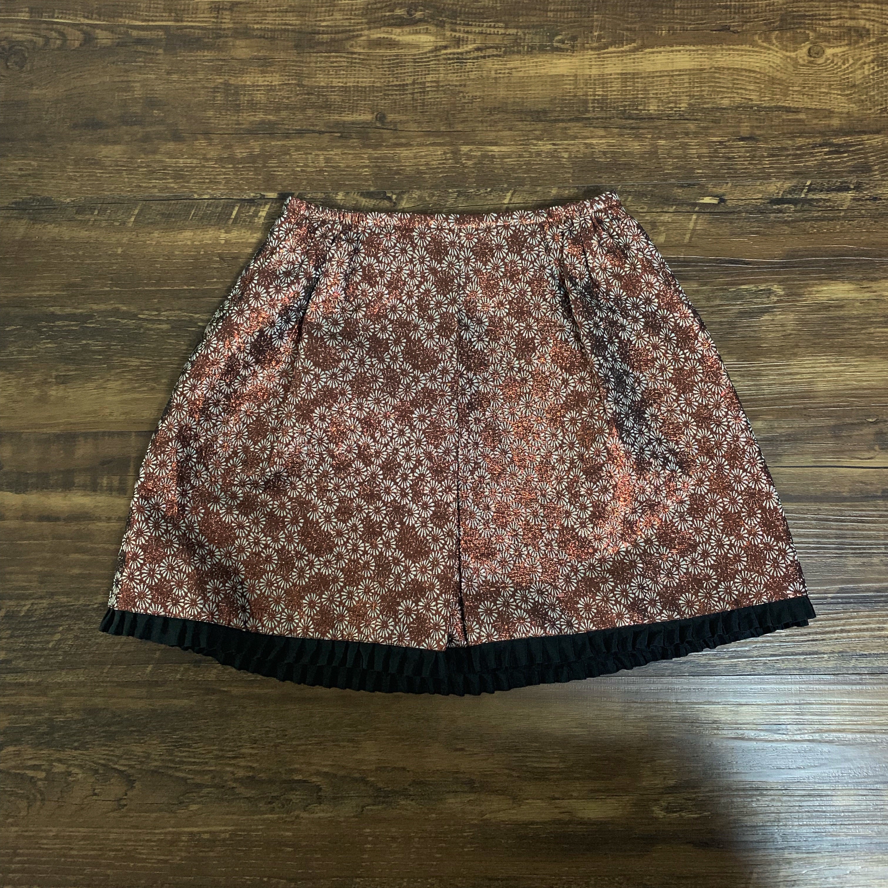 Girls Metalised Flower Skirt
