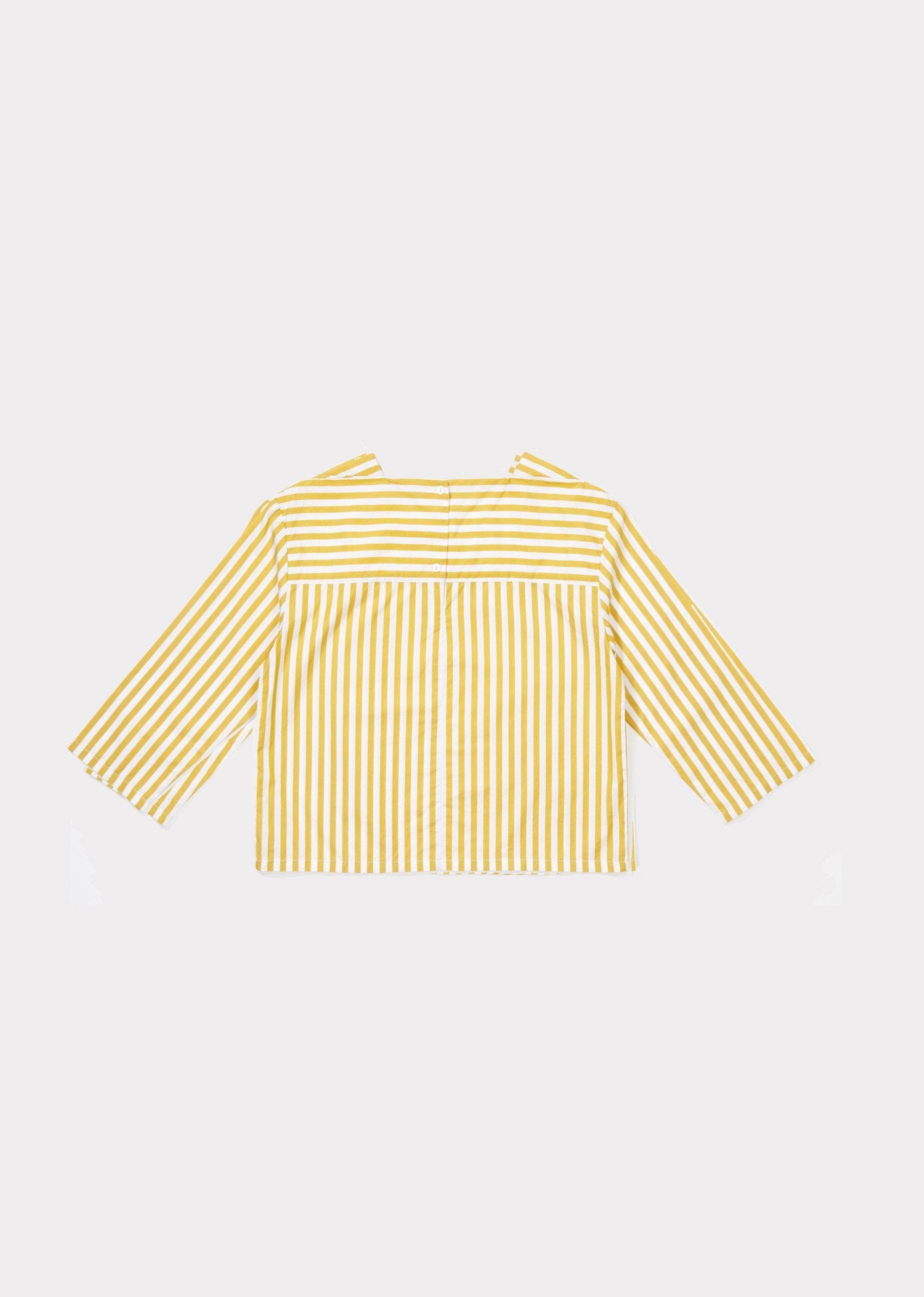 Girls Yellow Stripe Cotton Woven Blouse