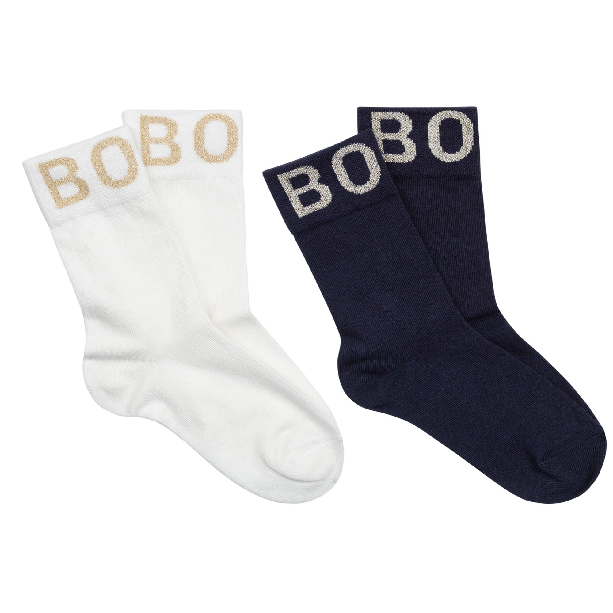 Boys White Logo Socks (2 Pack)