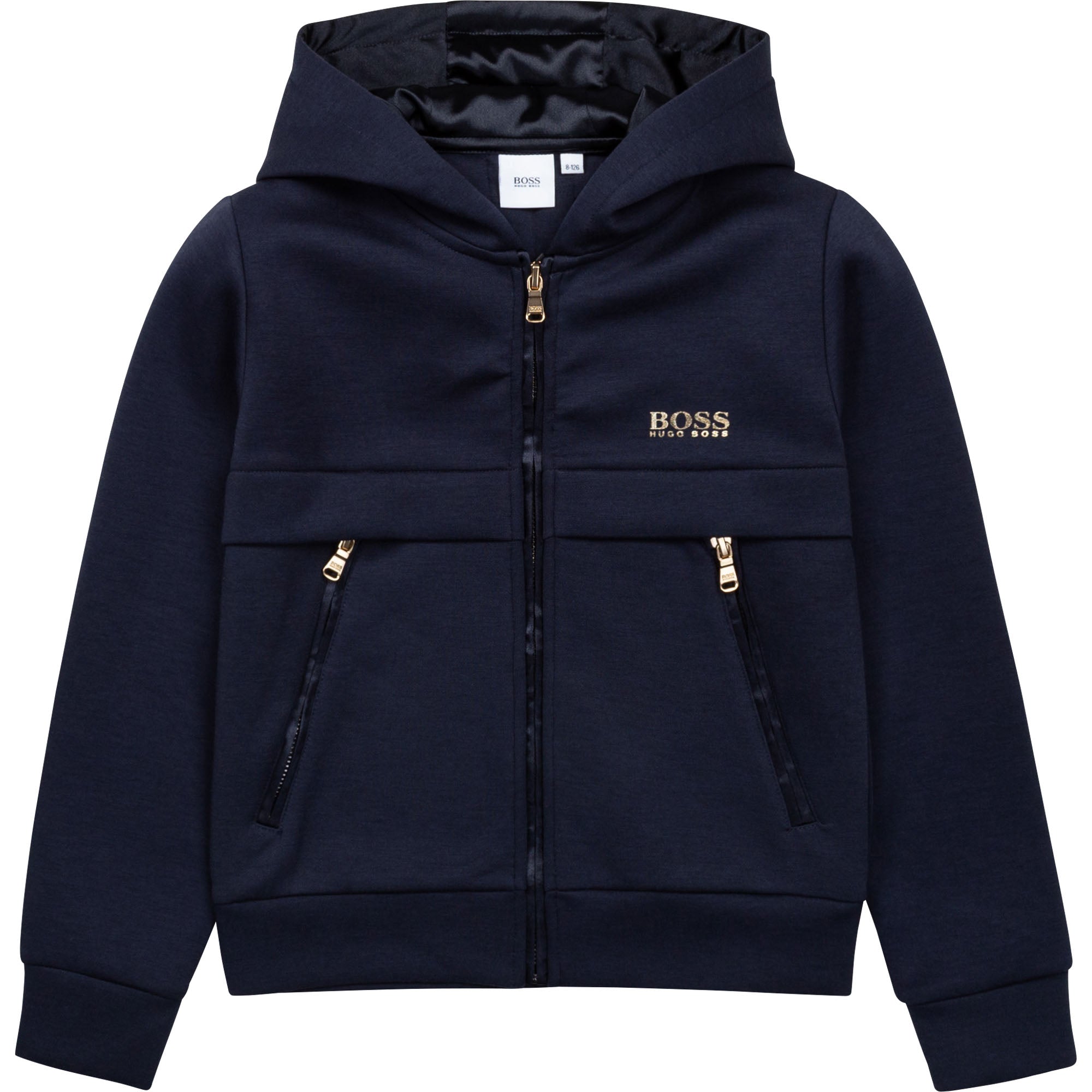 Boys Black Zip-Up Top