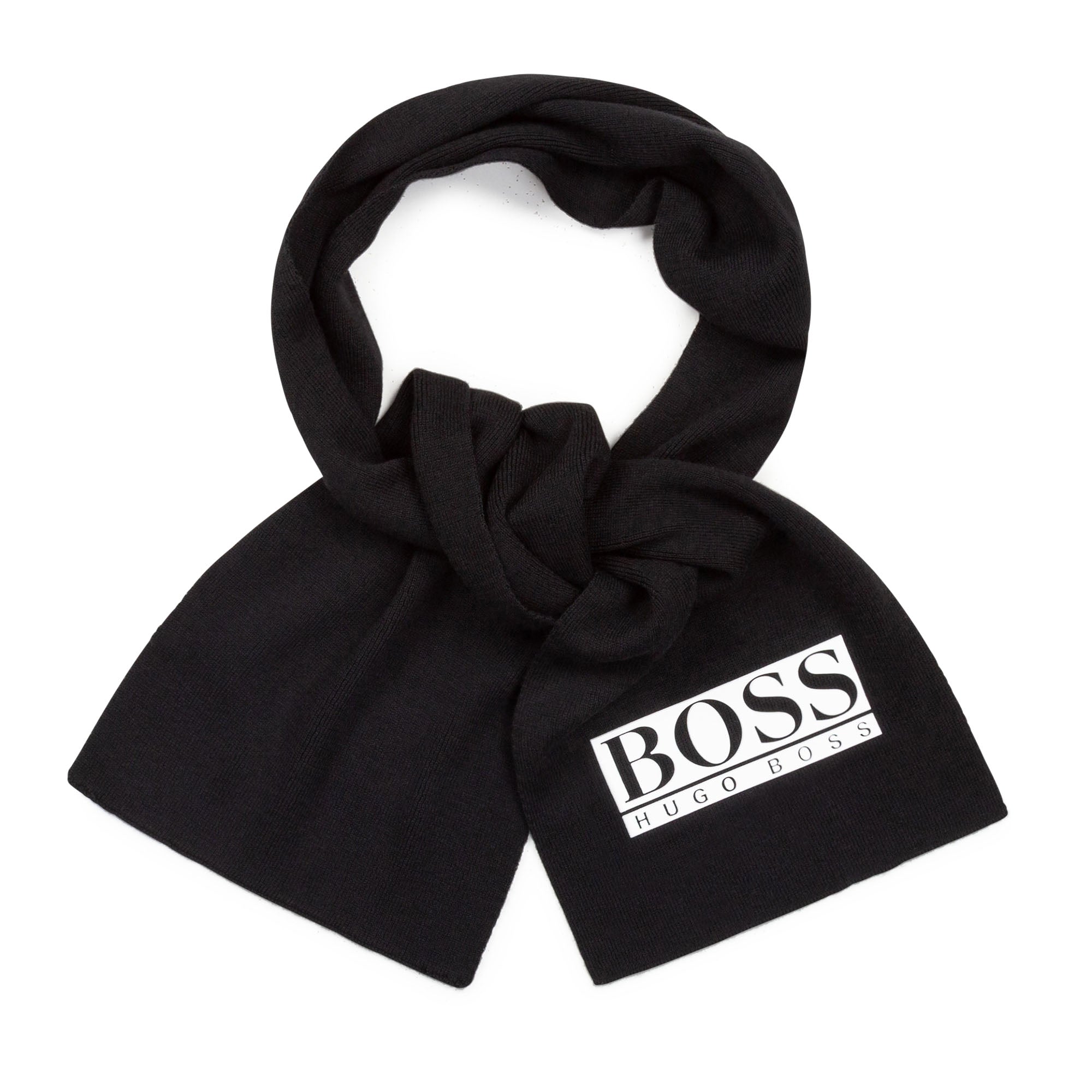 Boys Black Logo Scarf