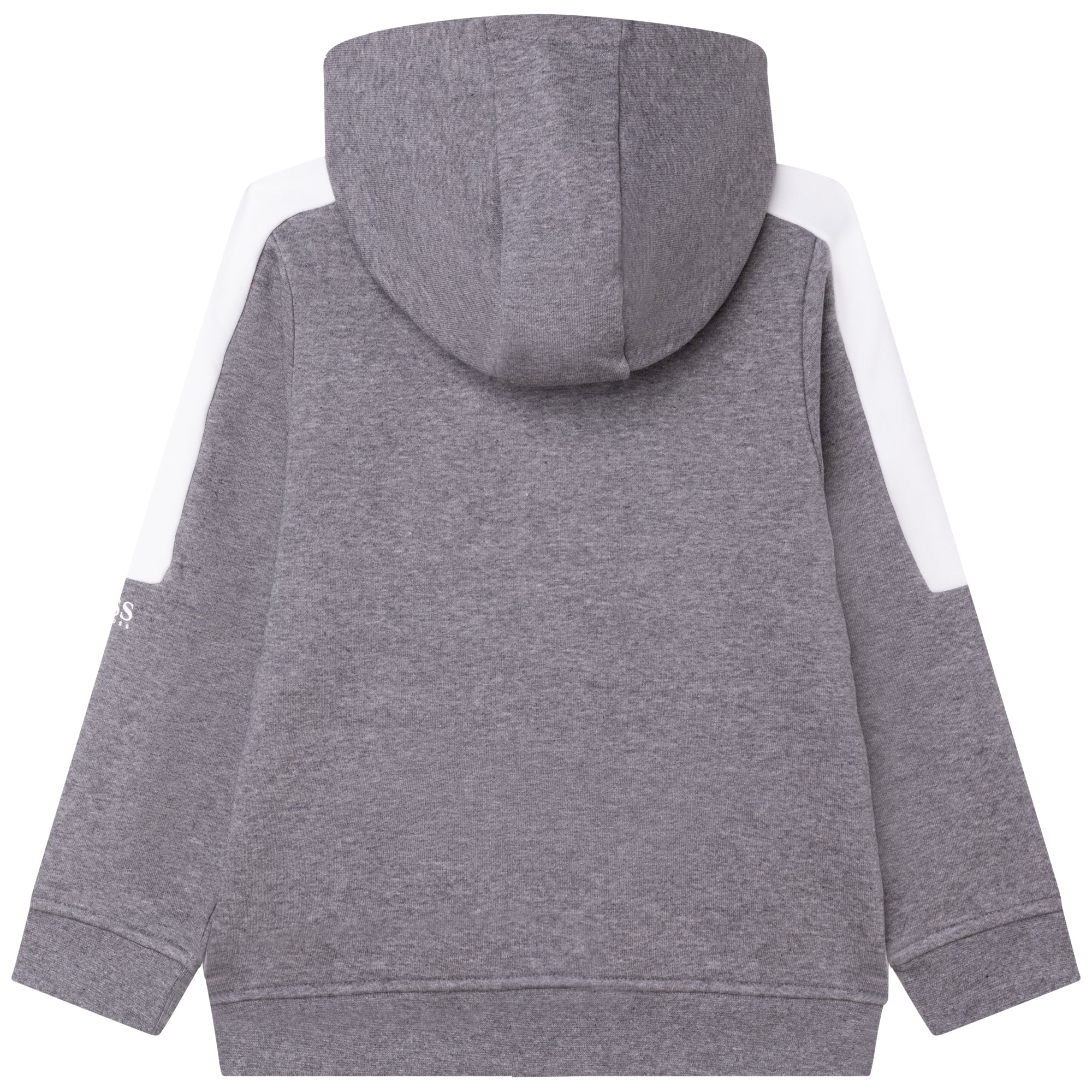 Boys Grey Hooded Zip-Up Top