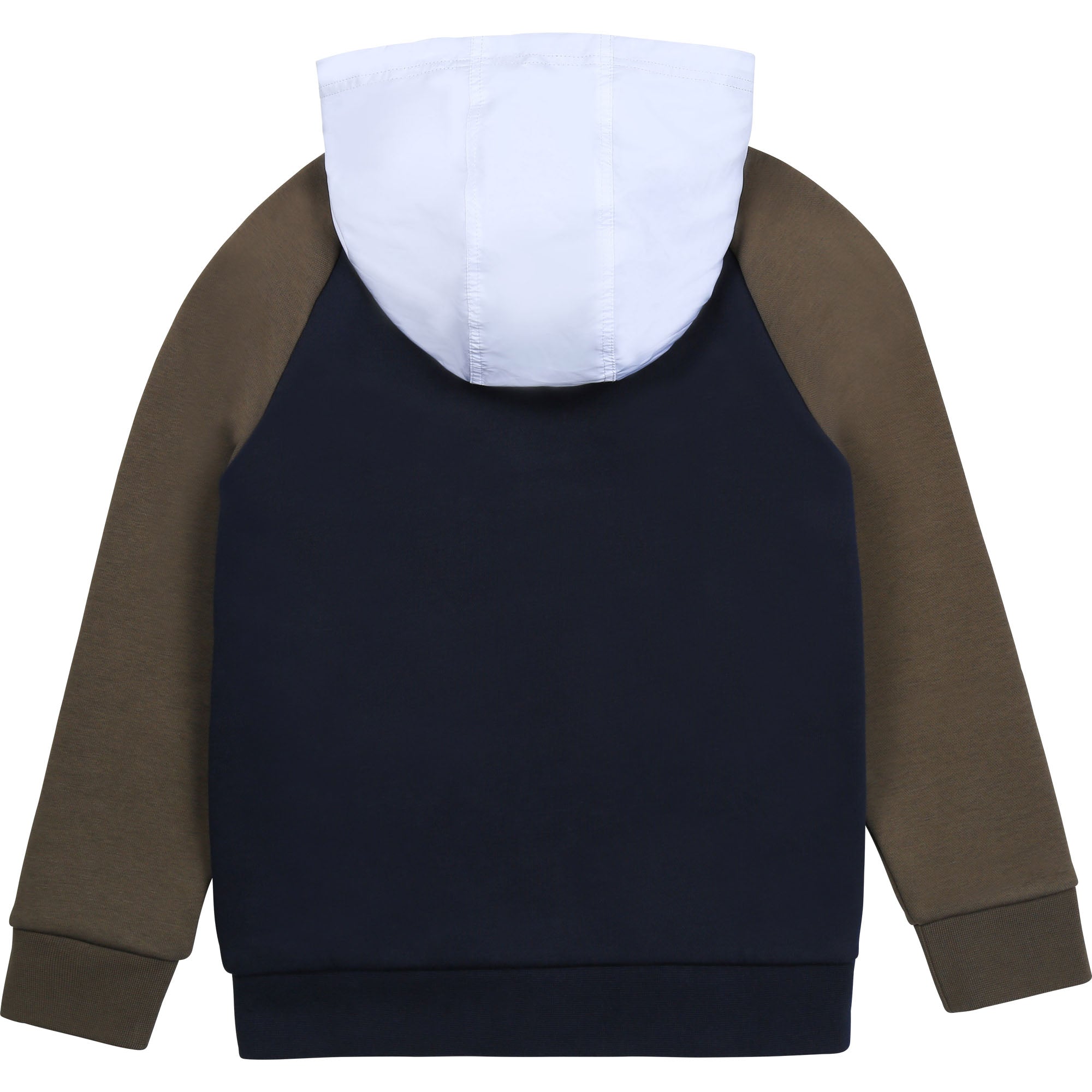 Boys Khaki Hooded Zip-Up Top