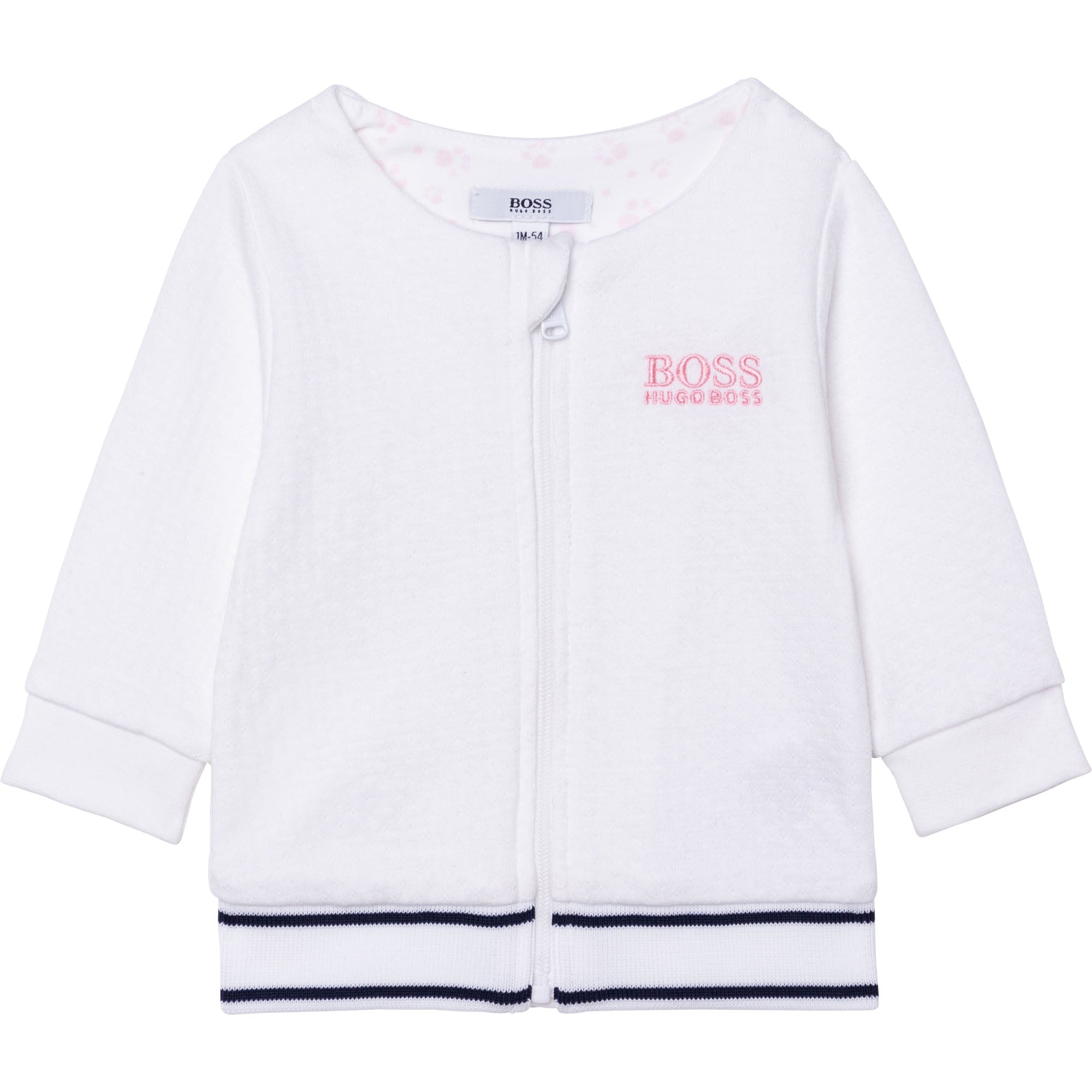 Baby Girls White Zip-Up Top