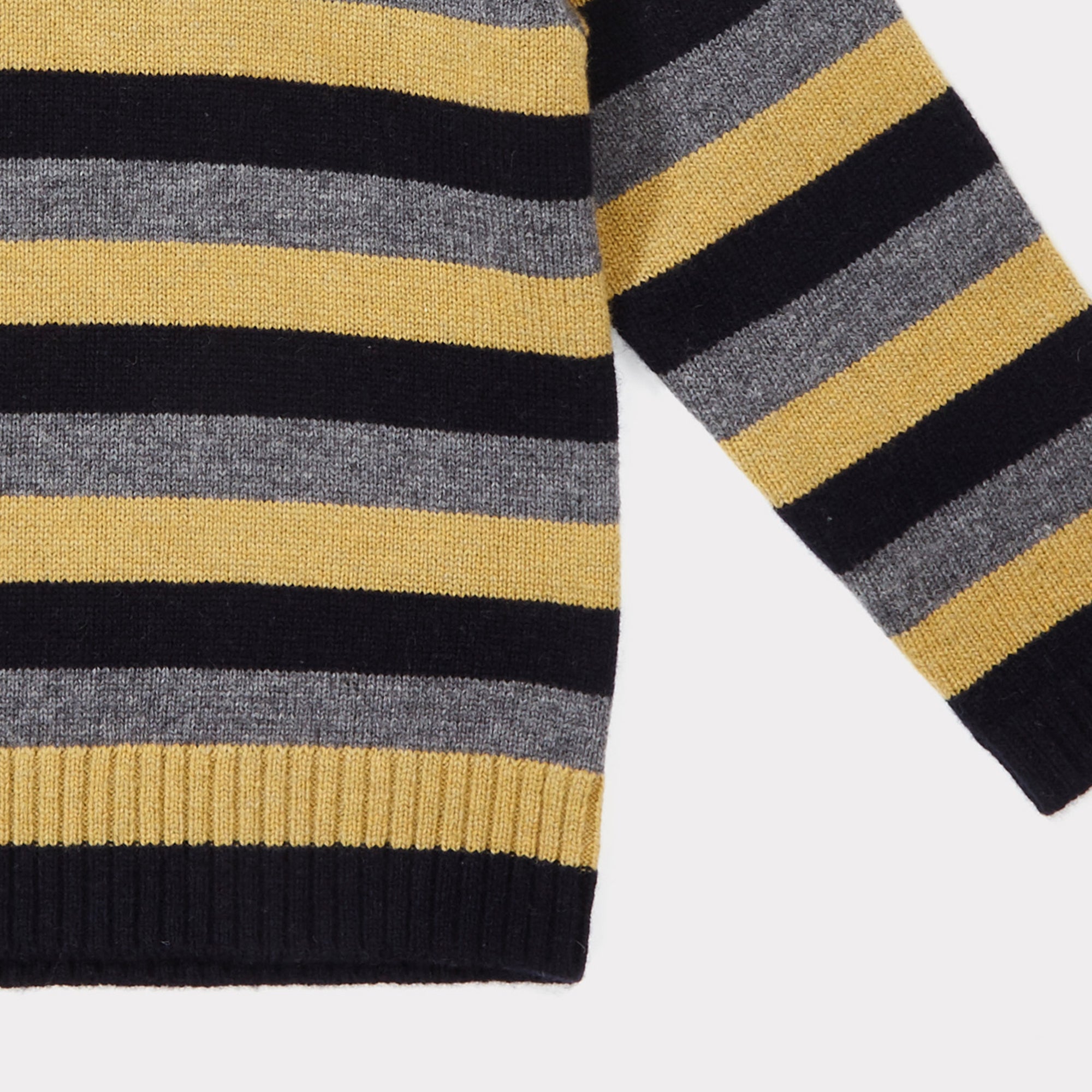 Boys Grey Melange Striped Sweater