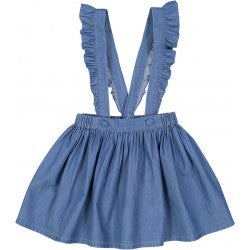 Girls Blue Chambray Cotton Skirt