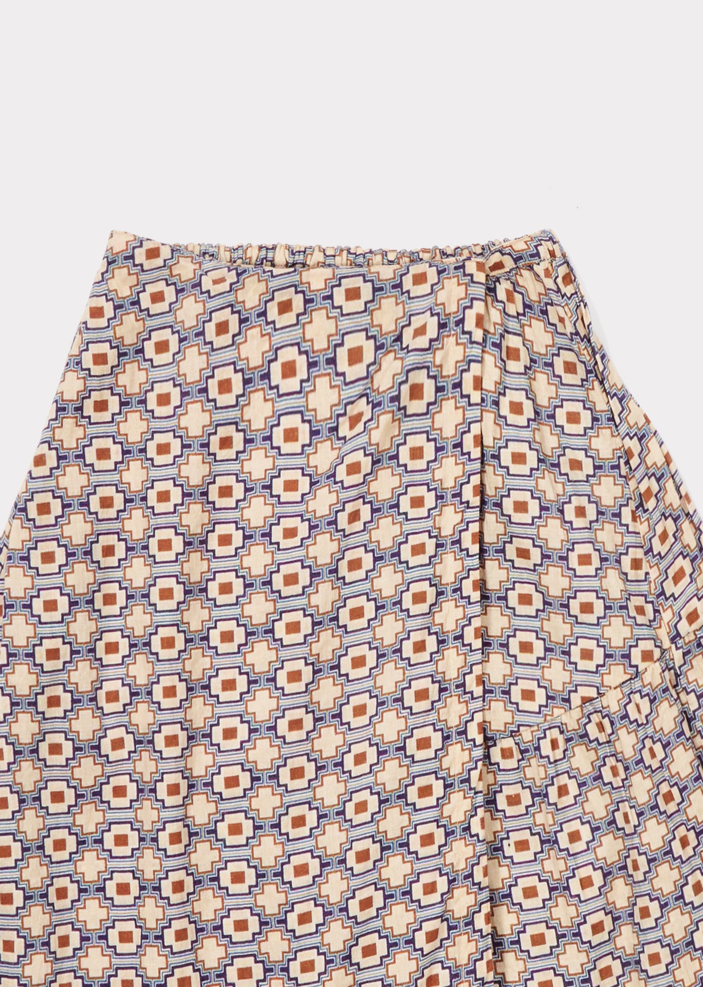 Girls Kaleido Blue Cotton Woven Skirt