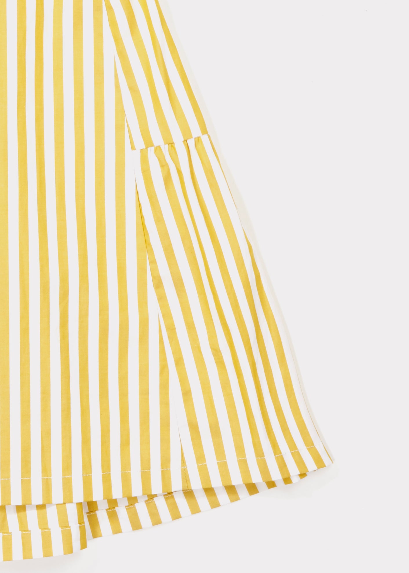 Girls Yellow Stripe Cotton Woven Skirt