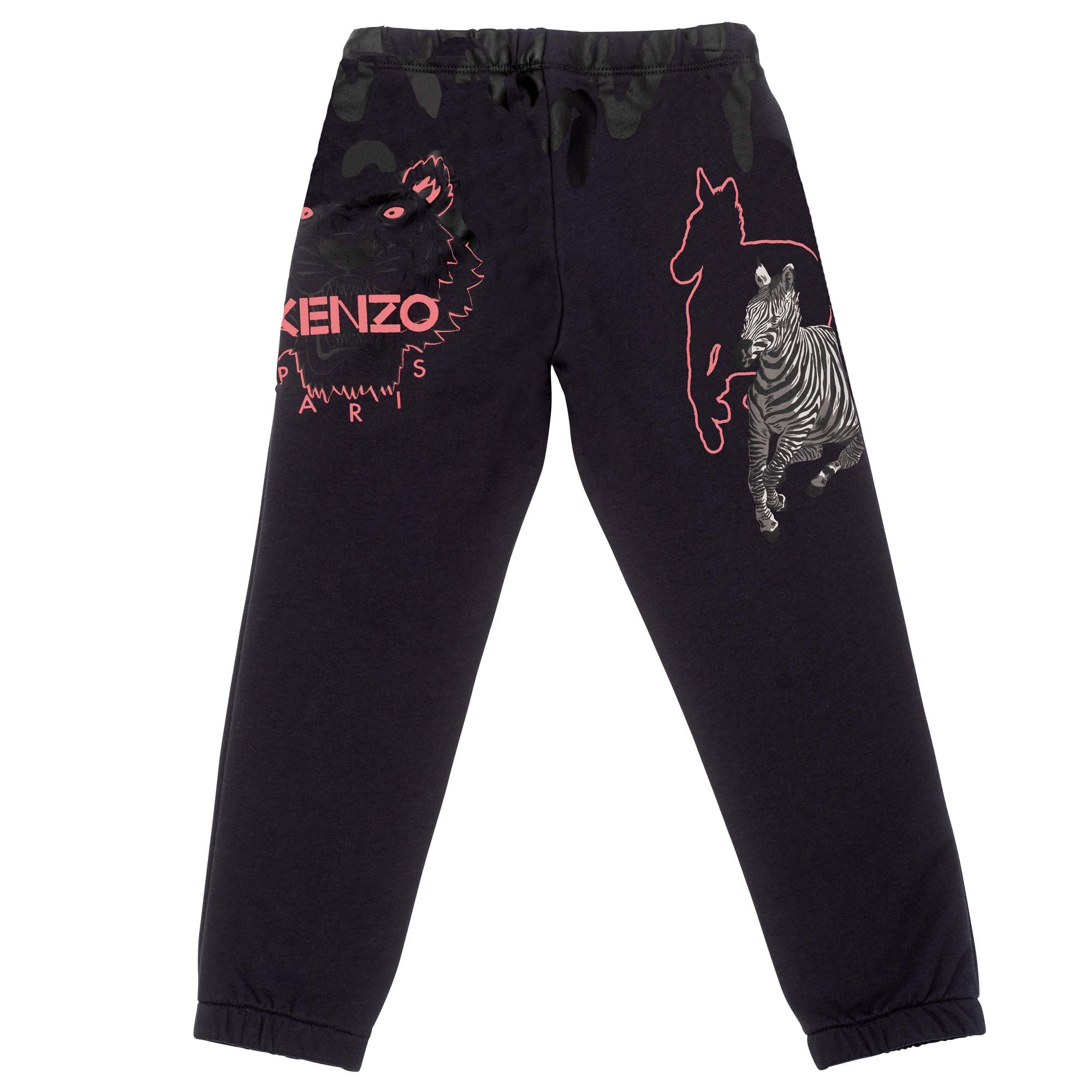 Boys Black Printed Trousers