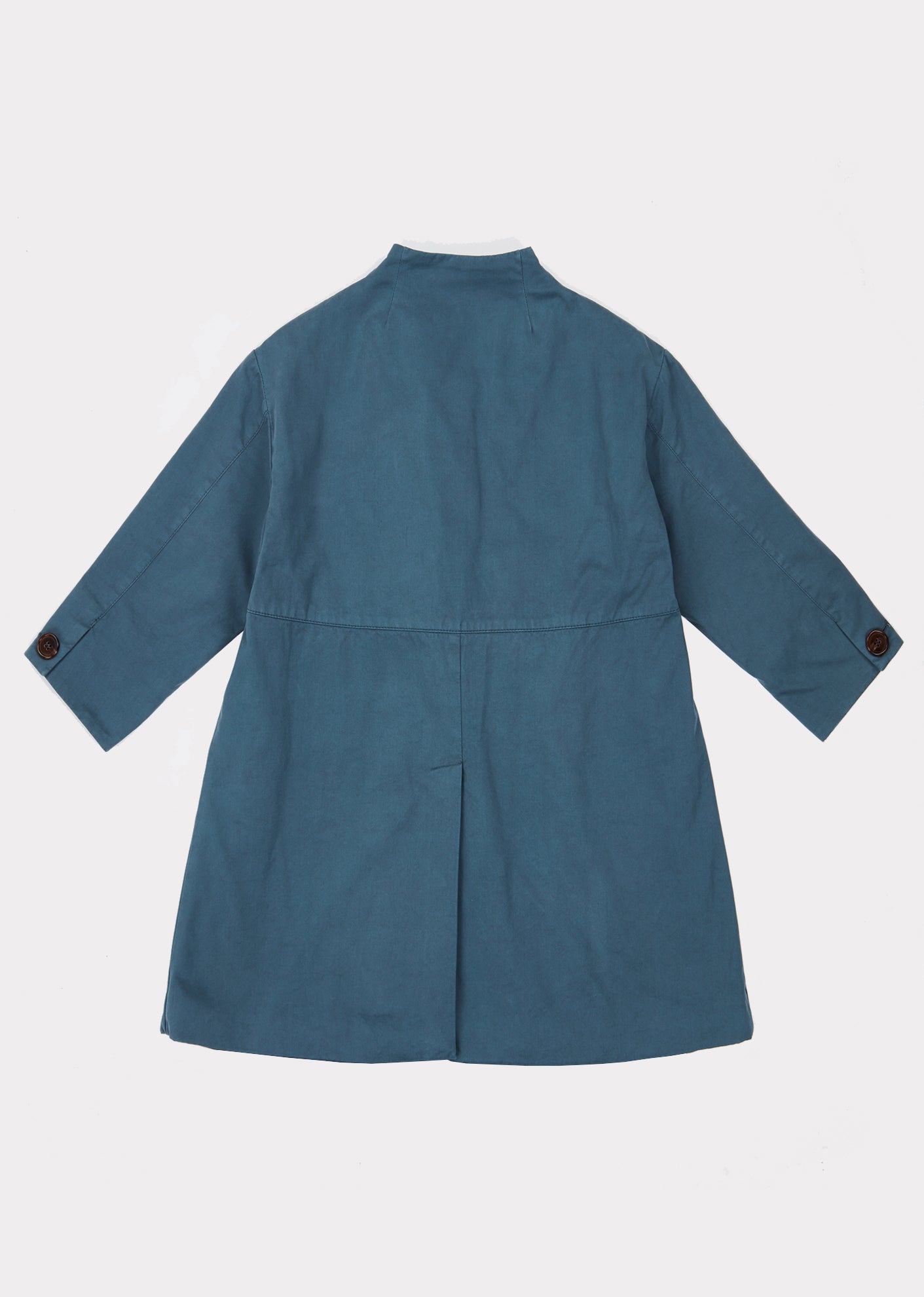 Girls Blue Buttons Cotton Coat