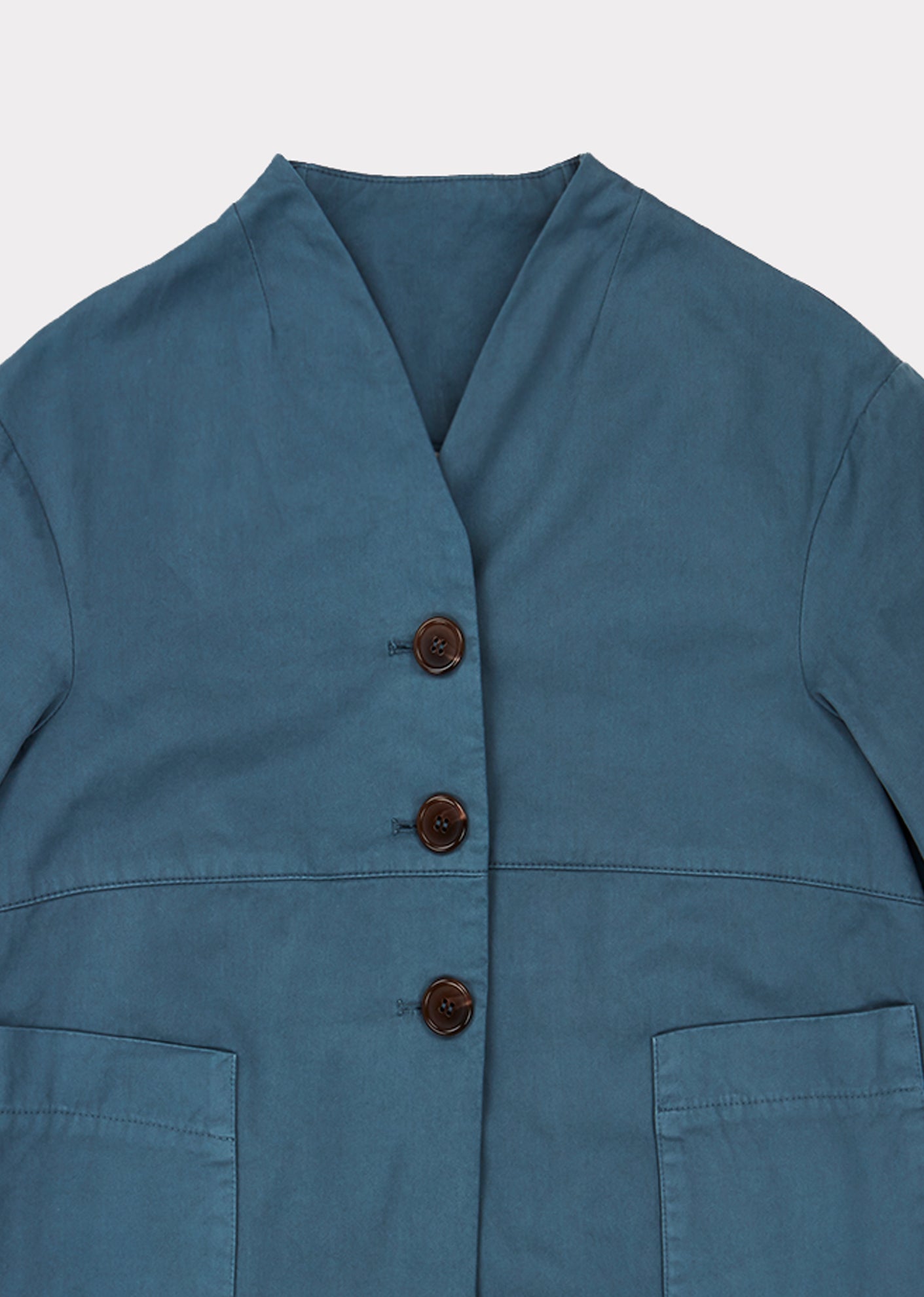 Girls Blue Buttons Cotton Coat