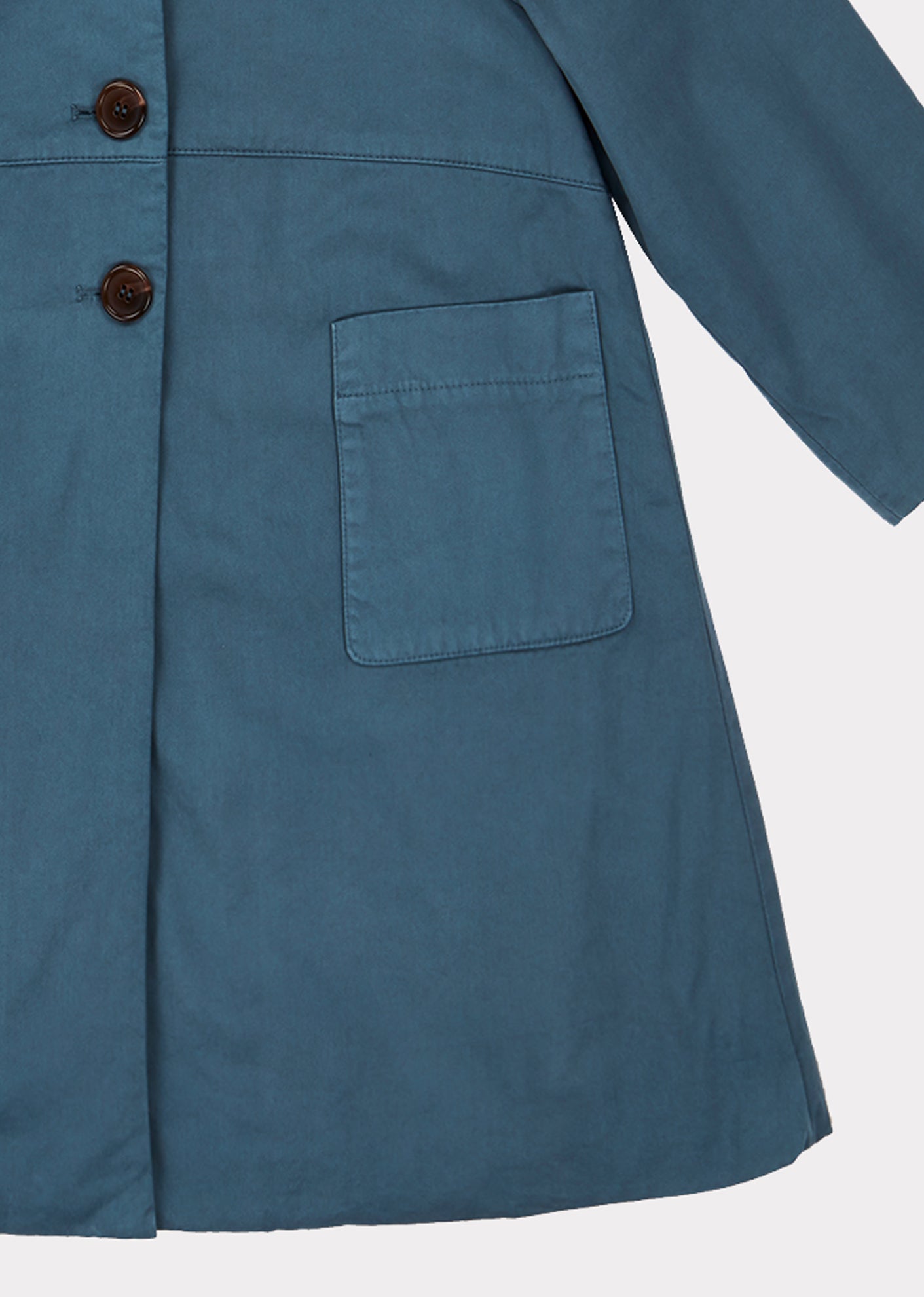 Girls Blue Buttons Cotton Coat
