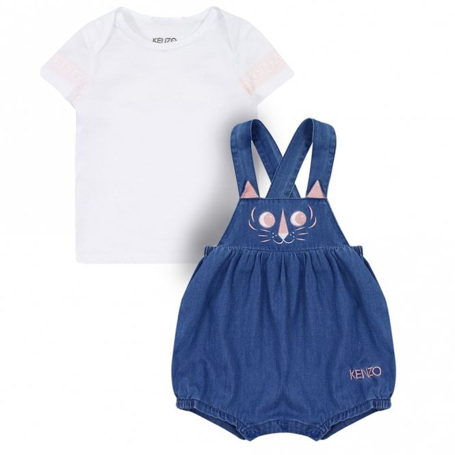Baby Girls Indigo Denim Shorts & T-shirt Set