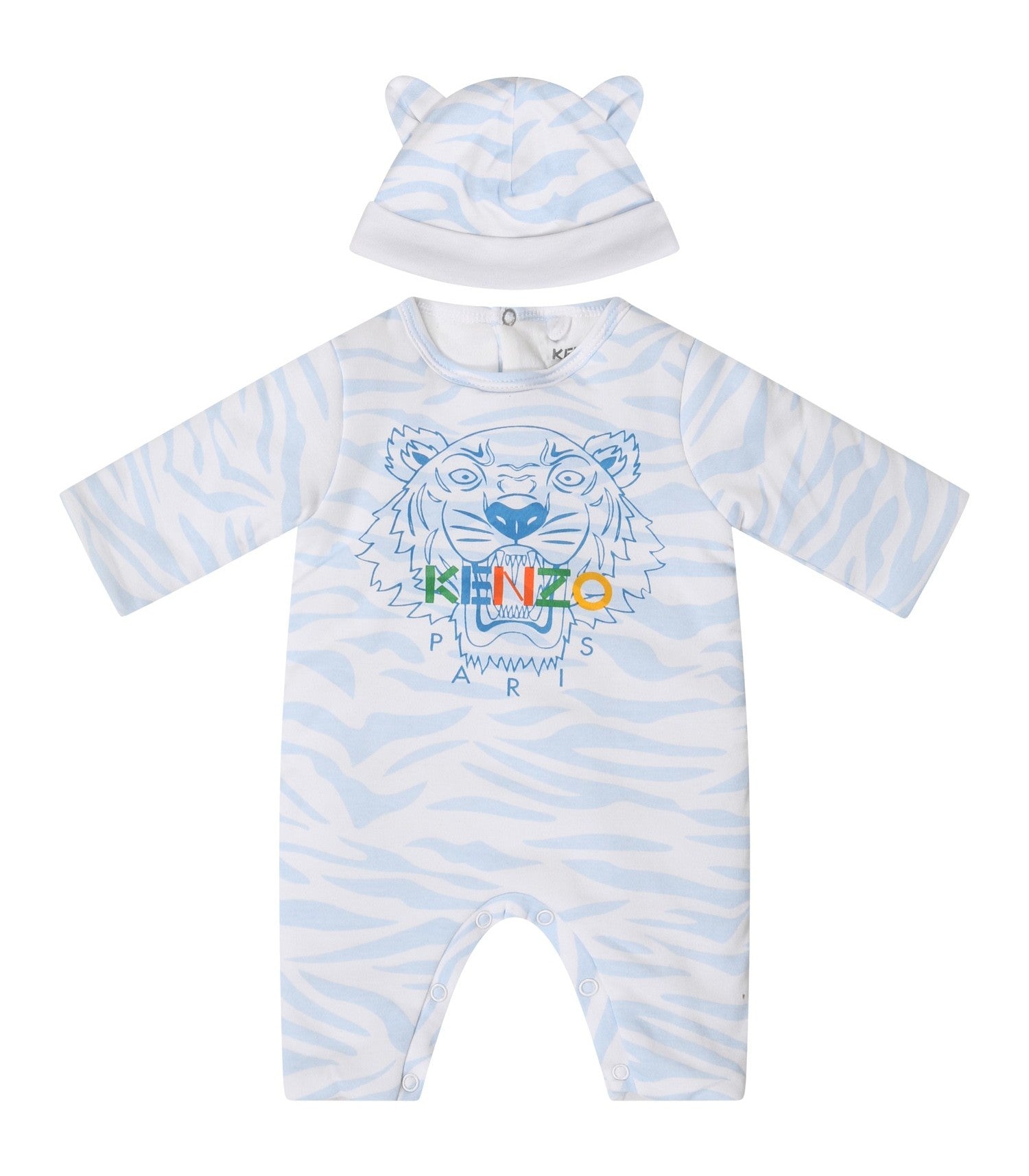 Baby Boys Light Blue Logo Babysuit