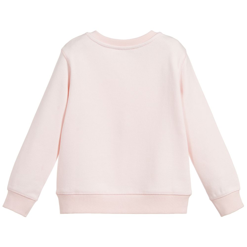 Girls Light Pink Tiger Logo Cotton Sweatshirt