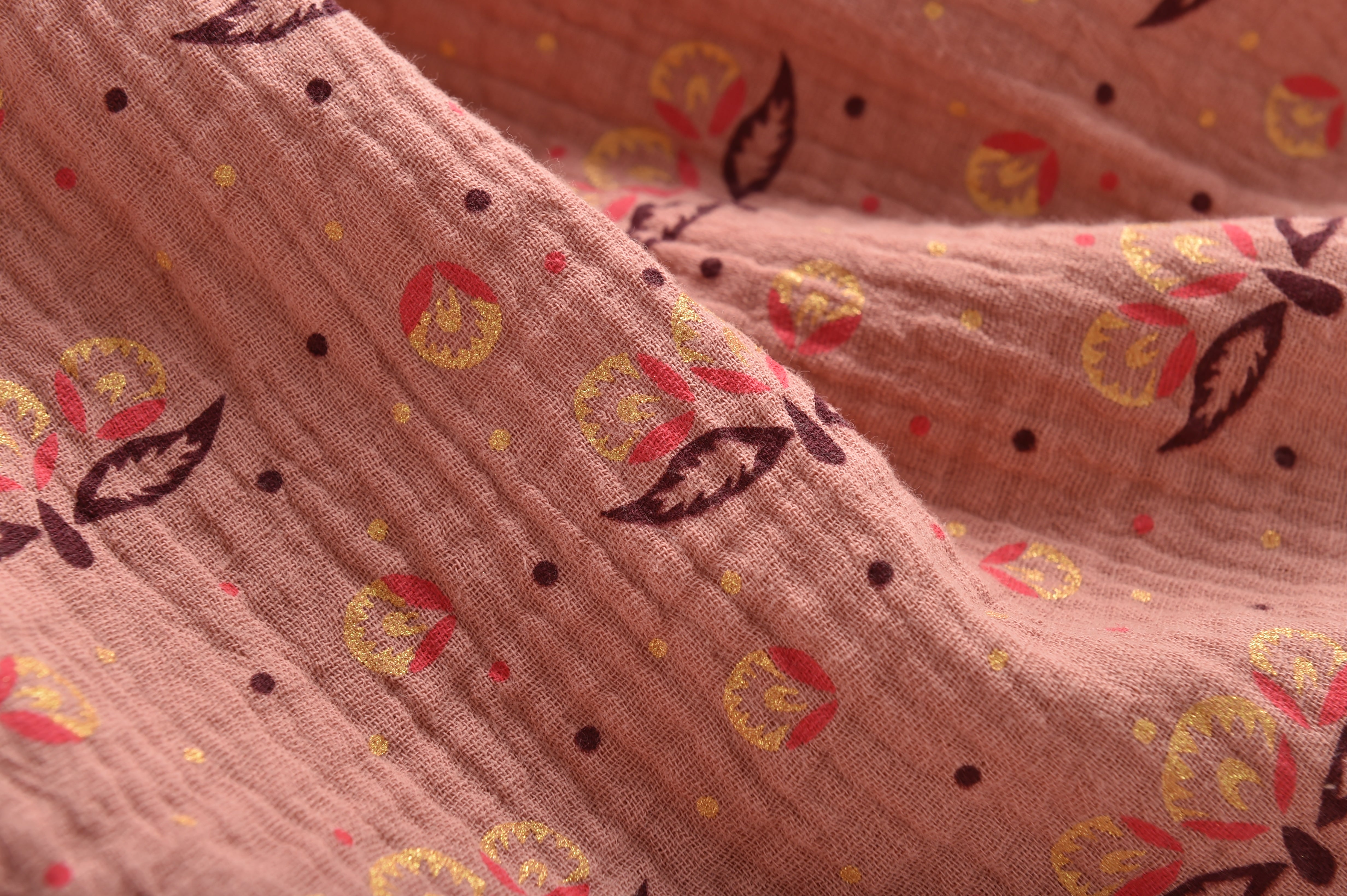 Girls Pink Printed Cotton Dress