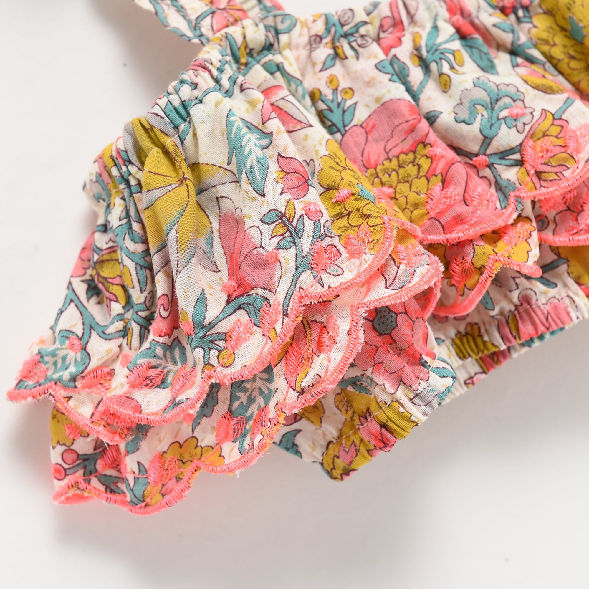 Girls Multi Flowers Cotton Bikini