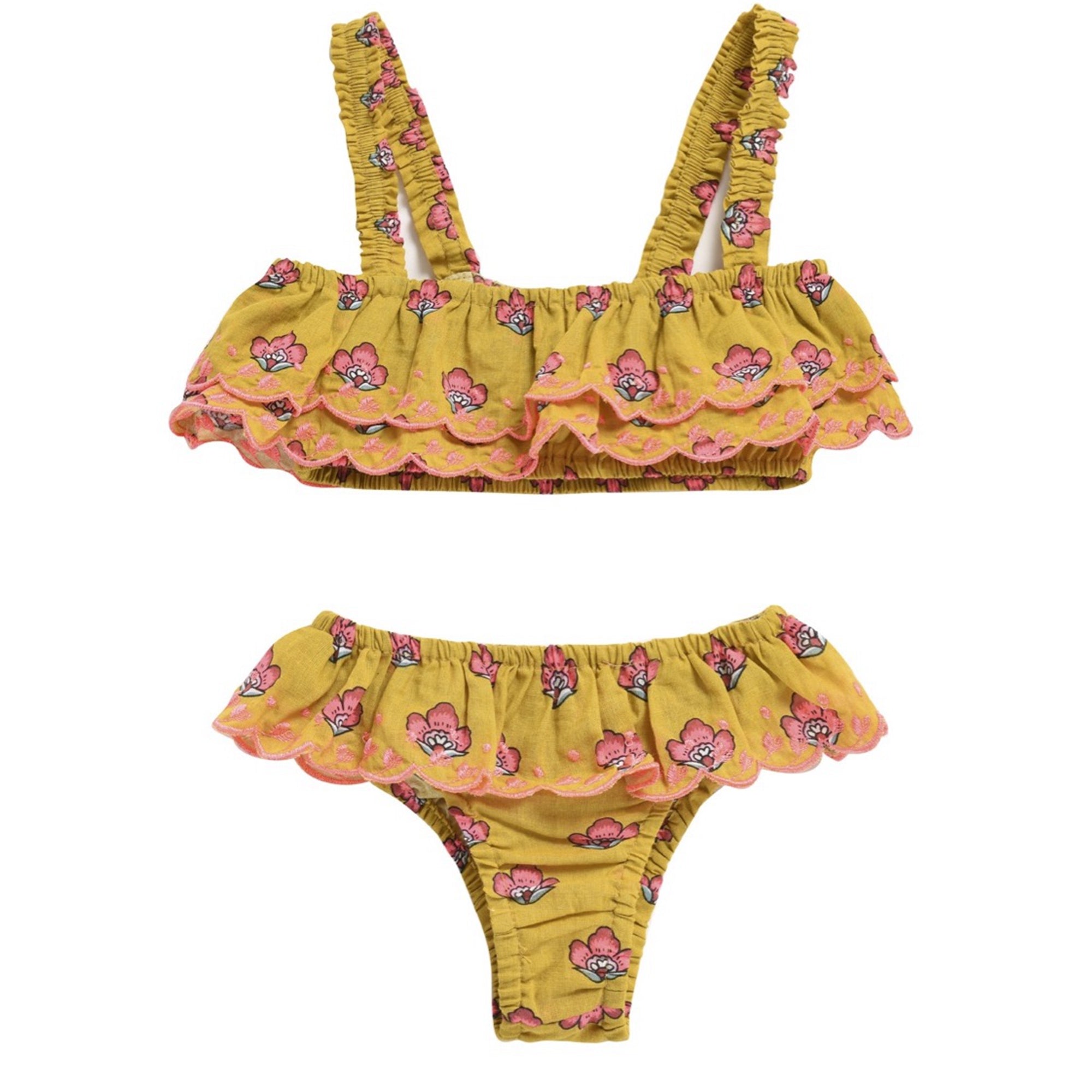Girls Safran Flowers Cotton Bikini