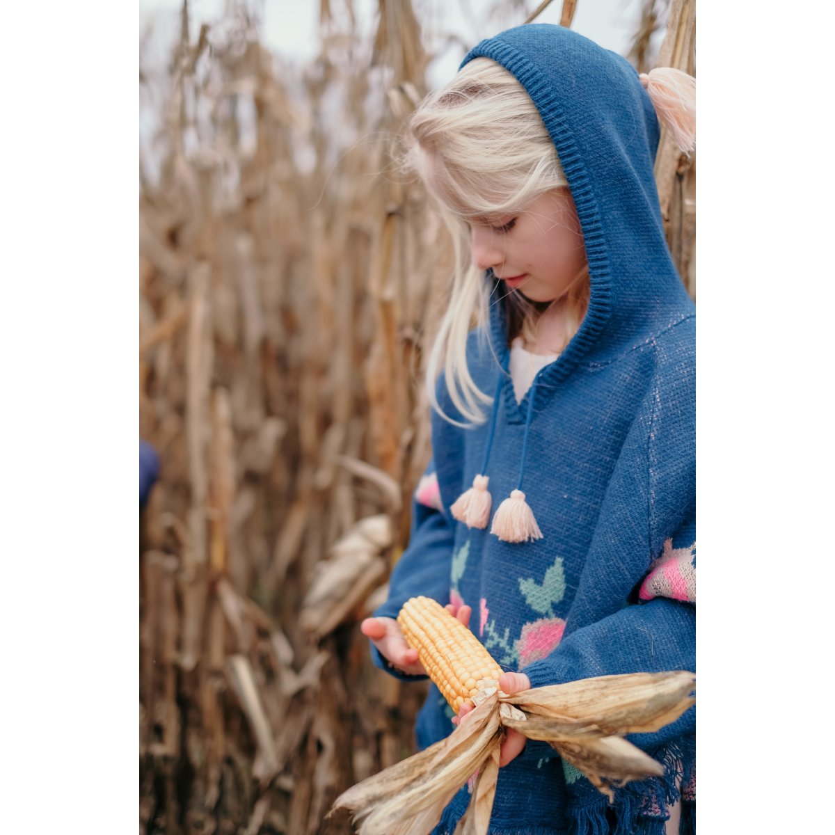 Girls Lake Blue Hooded Cape
