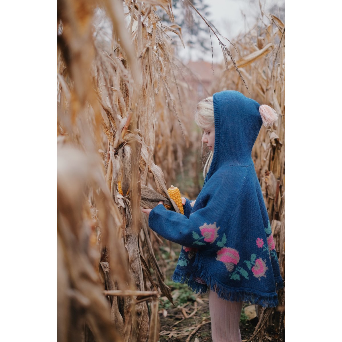 Girls Lake Blue Hooded Cape