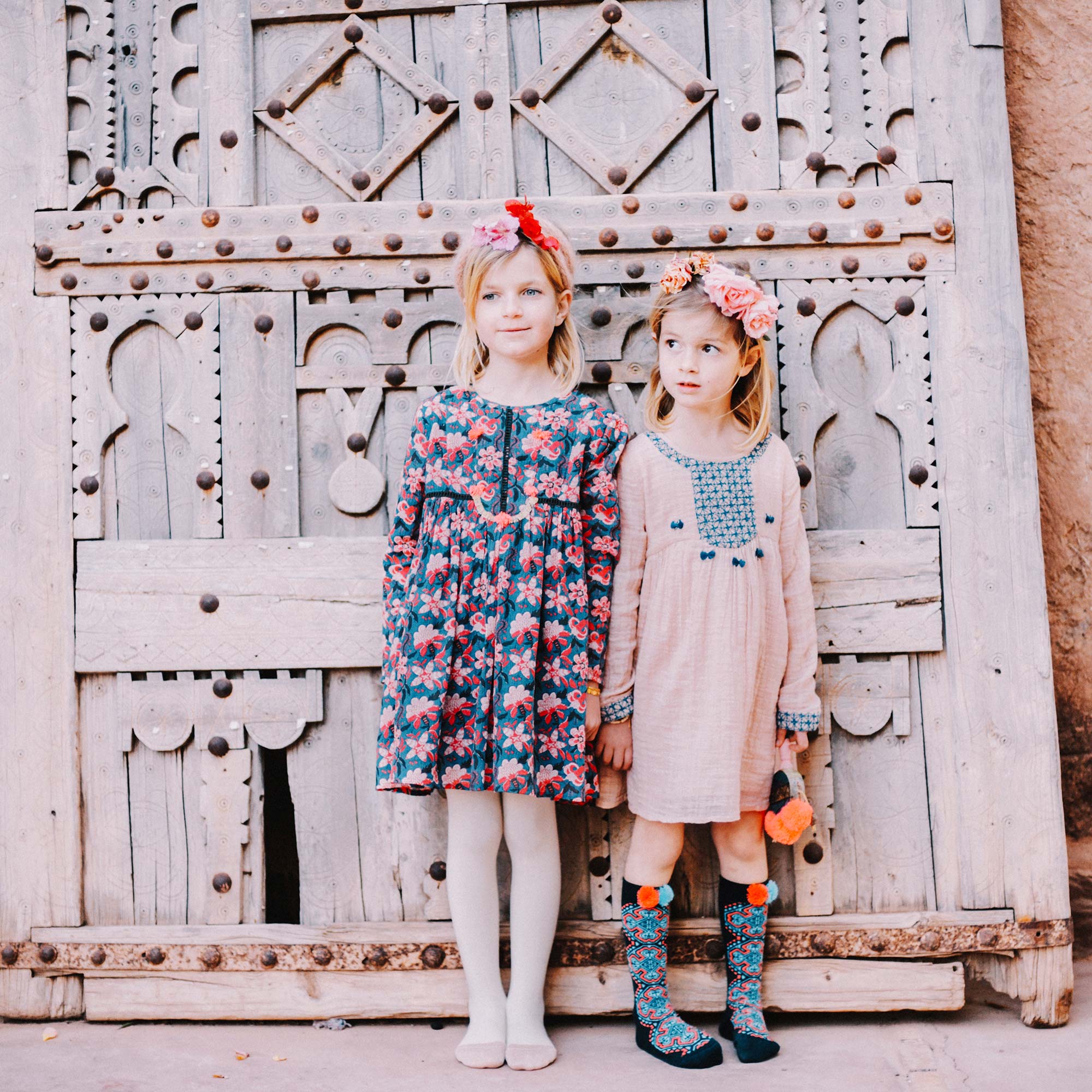 Girls Beige "Zellig" Cotton Dress