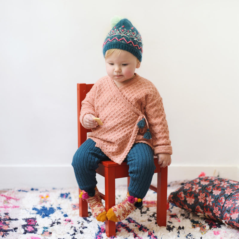 Girls Blue Cotton Leggings