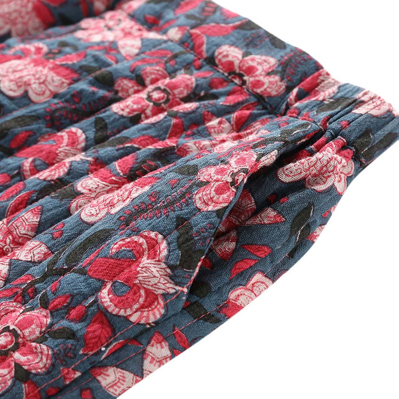 Girls Blue Flower Cotton Trousers