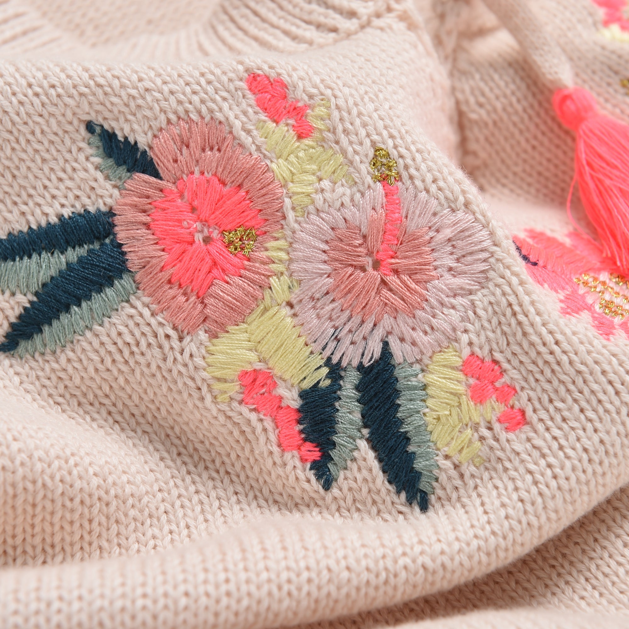 Girls Cream Cotton Sweater