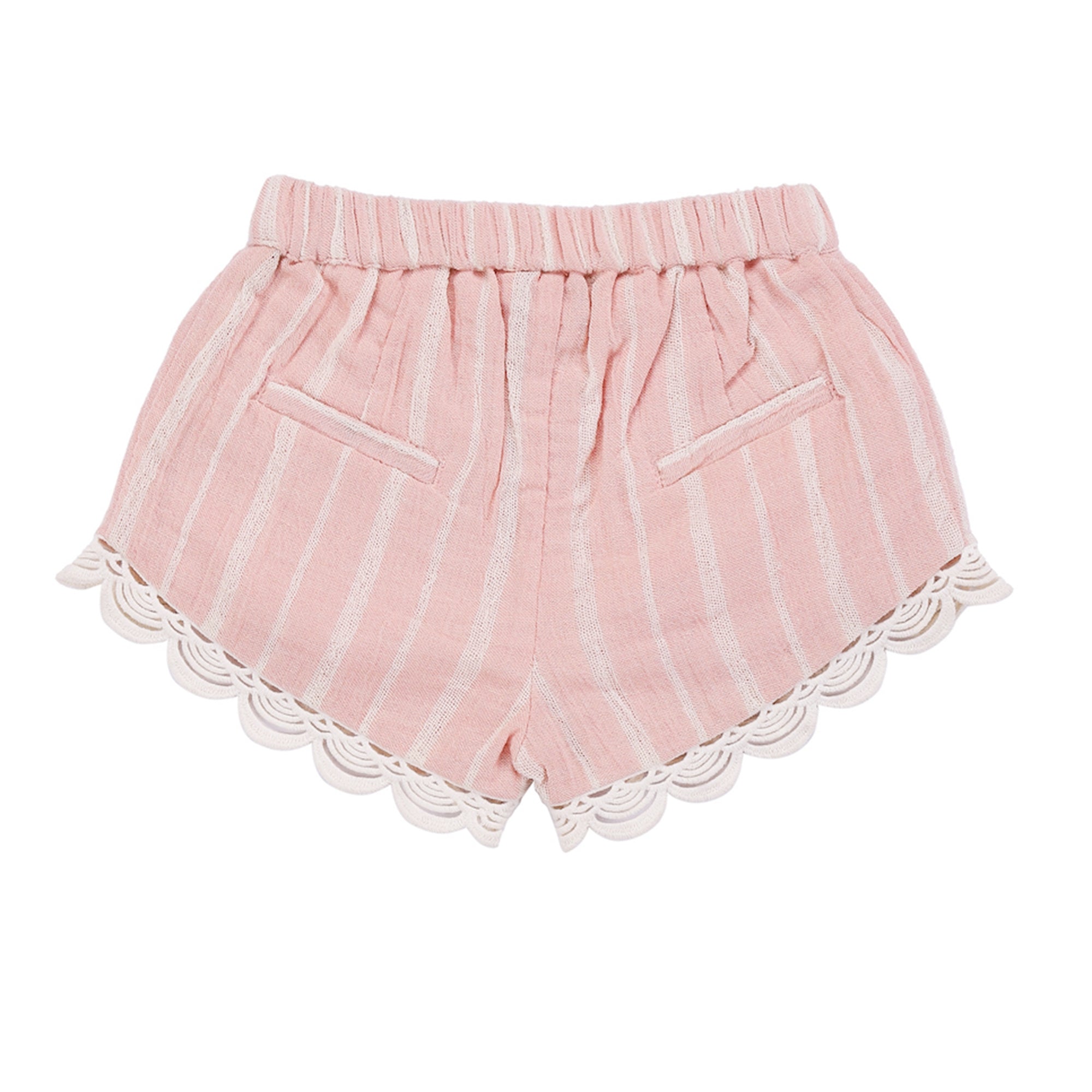 Girls Blush Stripes Cotton Shorts