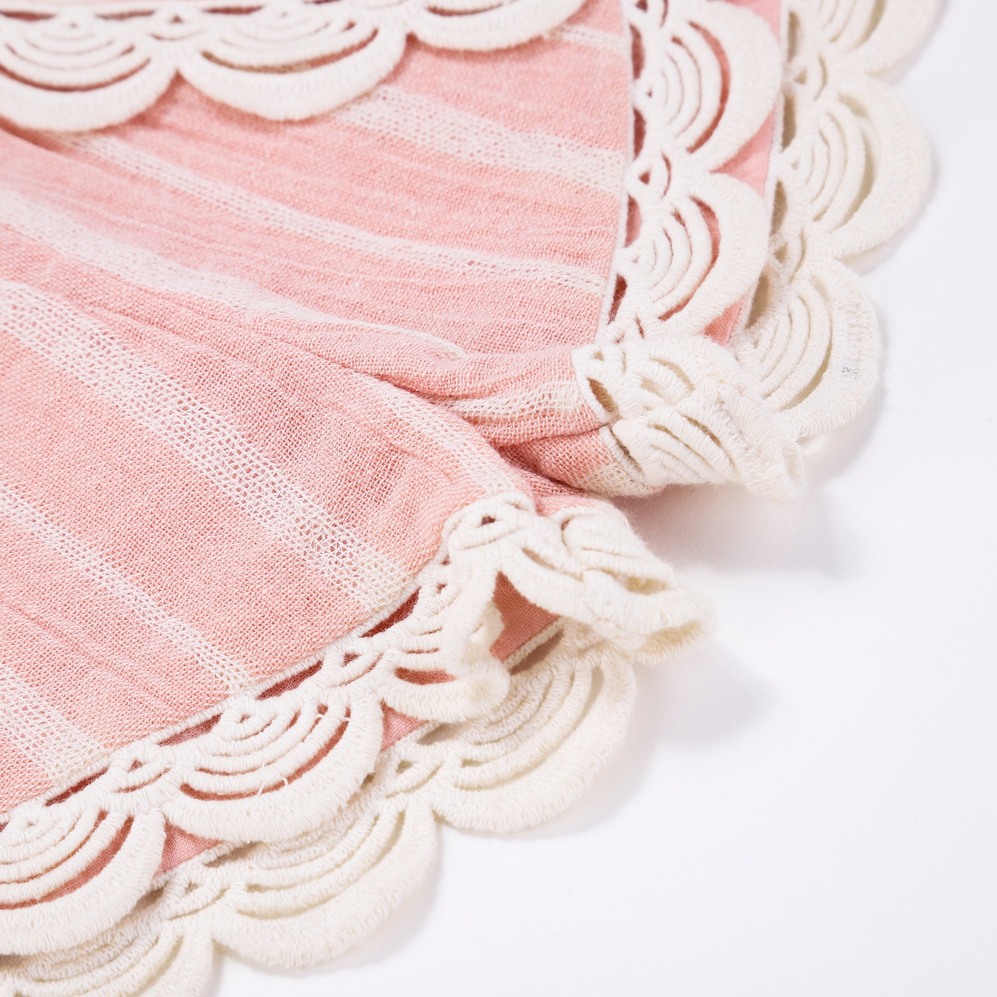 Girls Blush Stripes Cotton Shorts