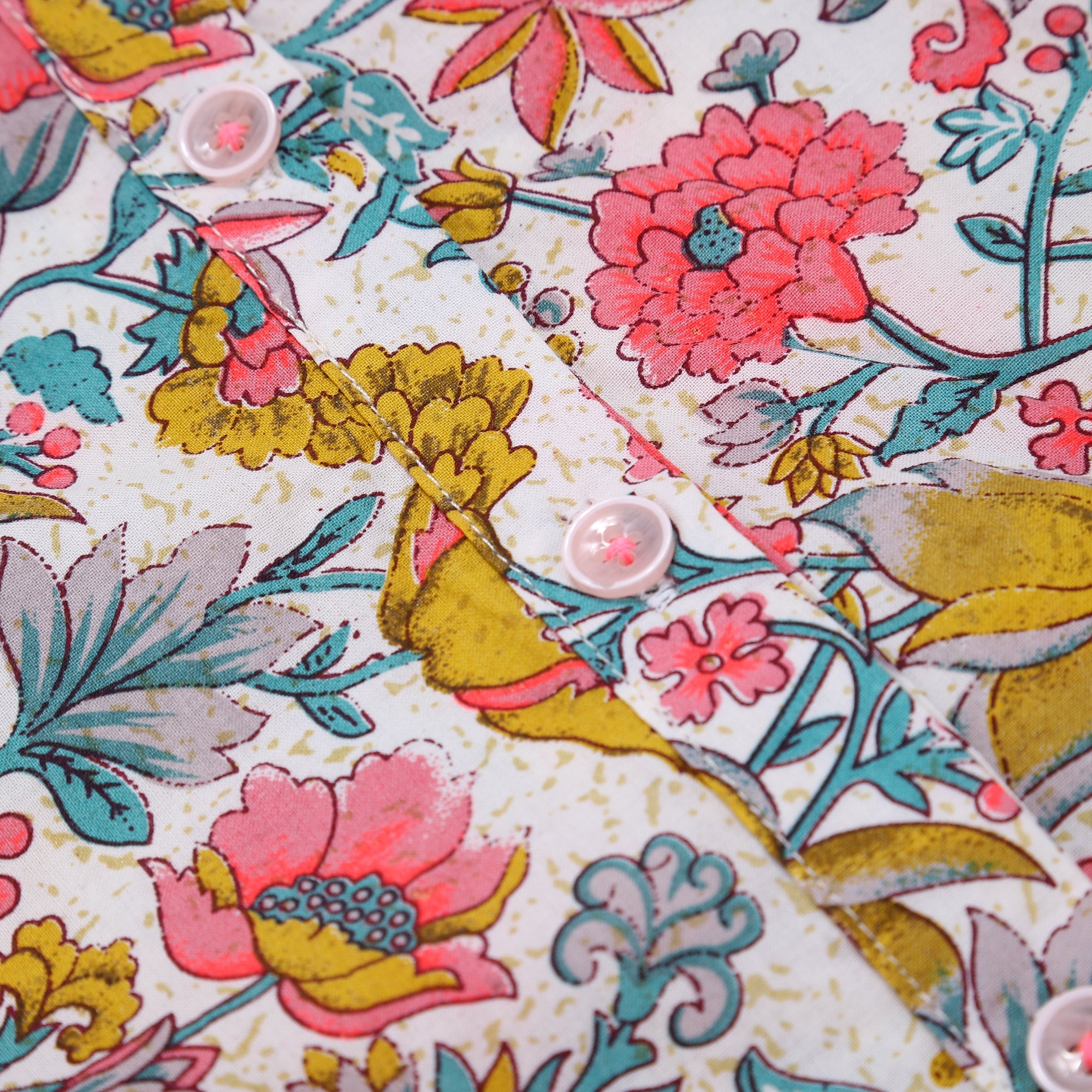 Girls Multi Flowers Cotton Top