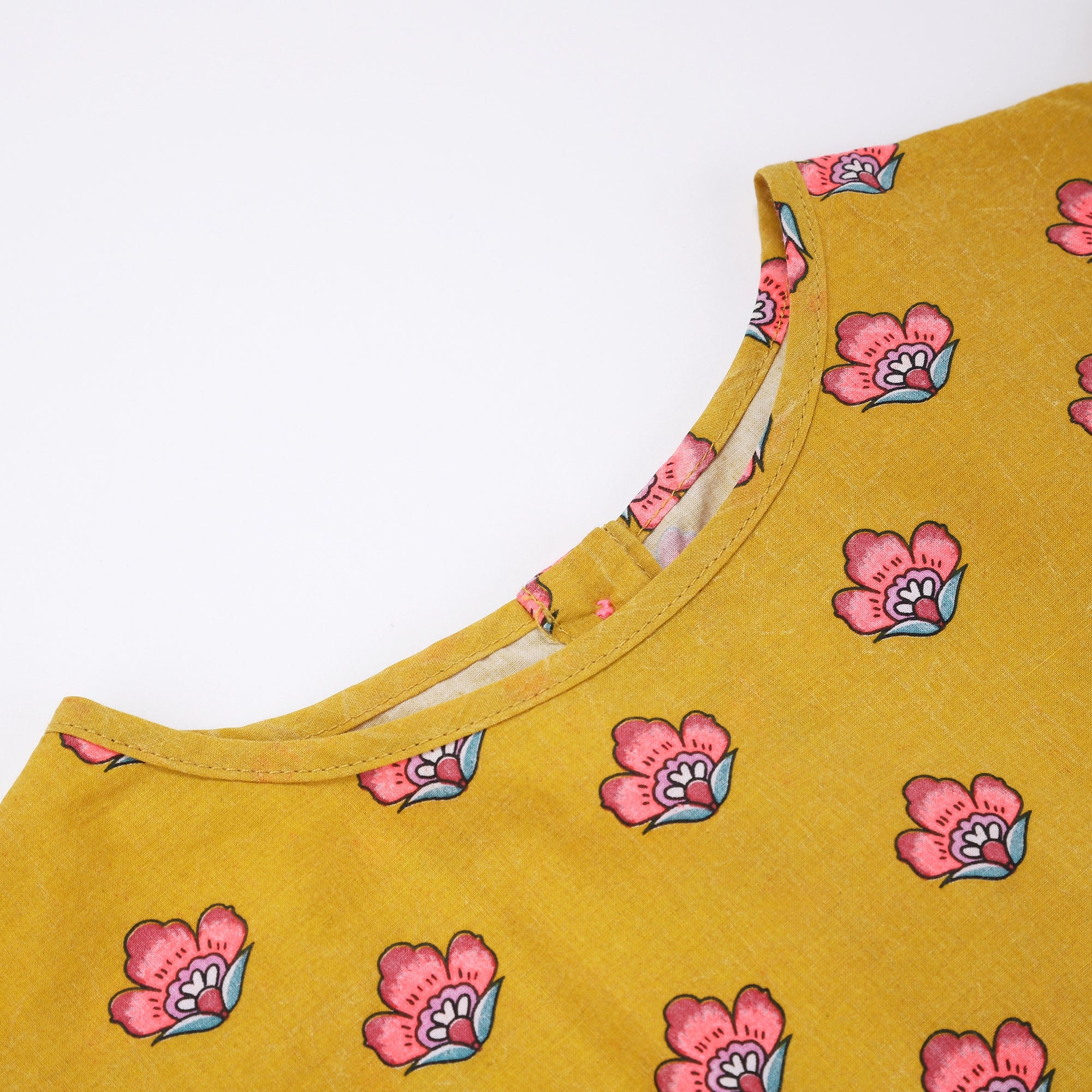 Girls Safran Flowers Cotton Top
