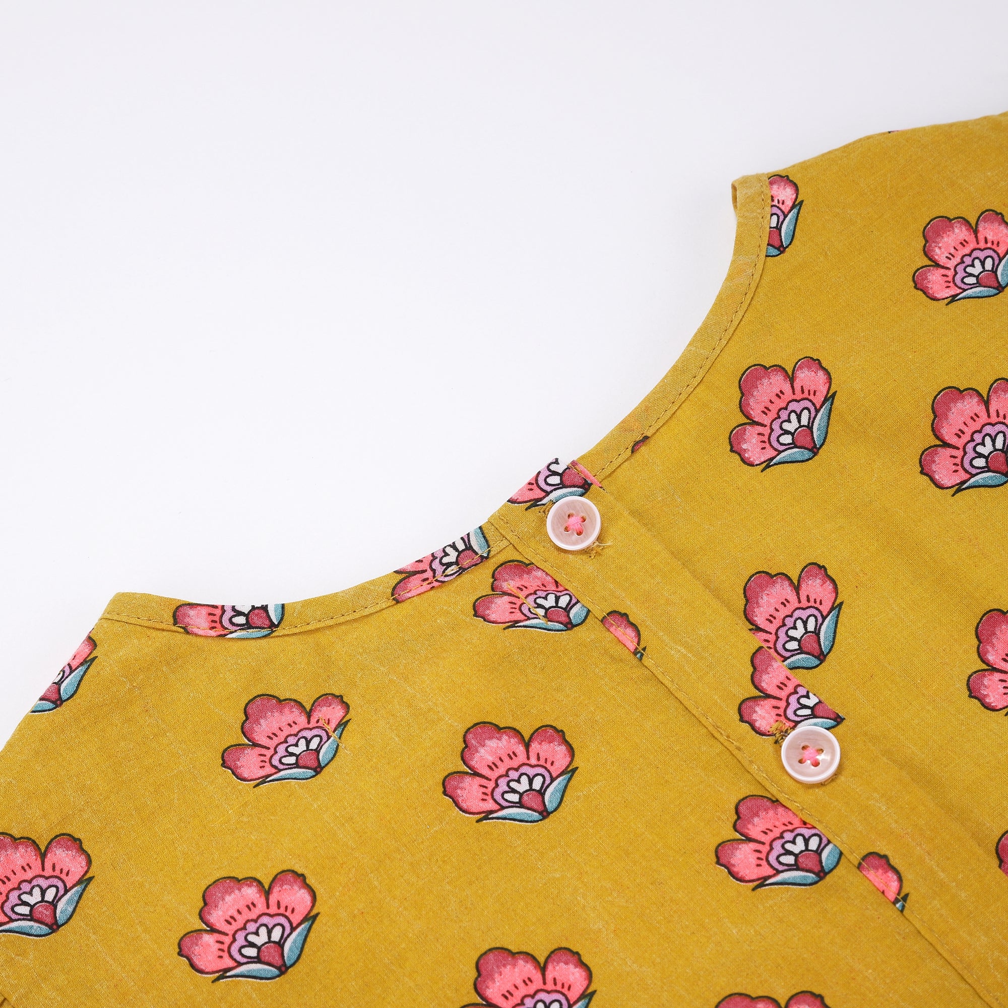 Girls Safran Flowers Cotton Top