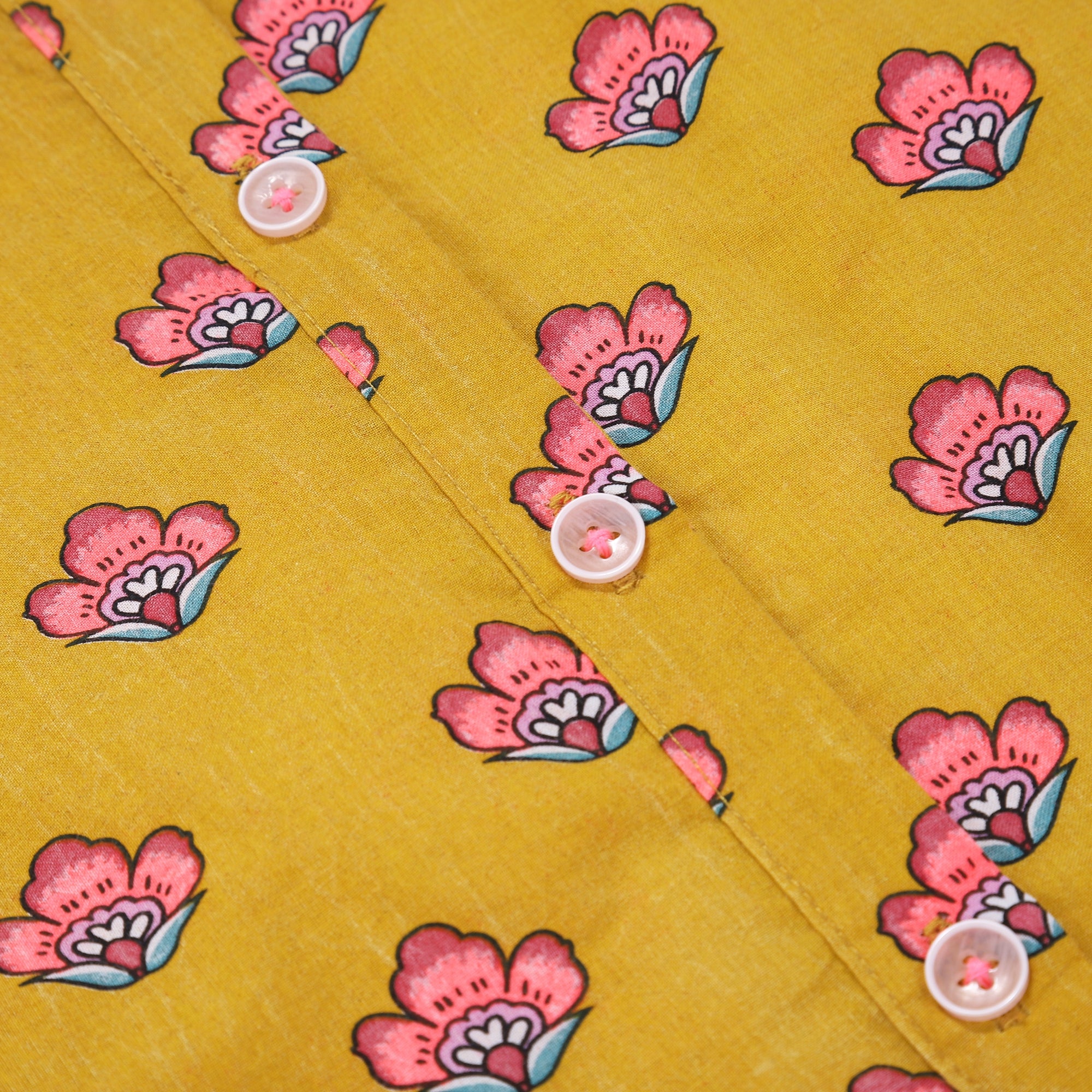 Girls Safran Flowers Cotton Top