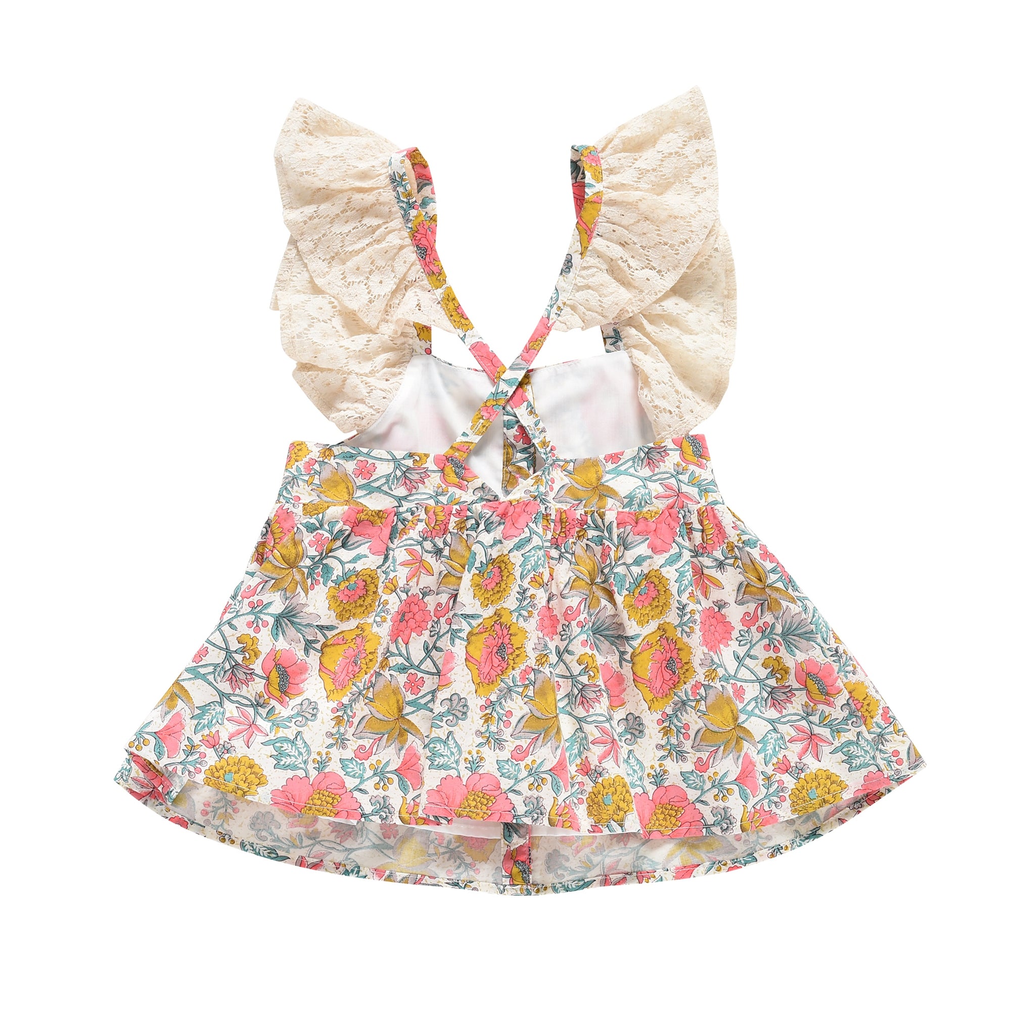 Girls Multi Flowers Cotton Top