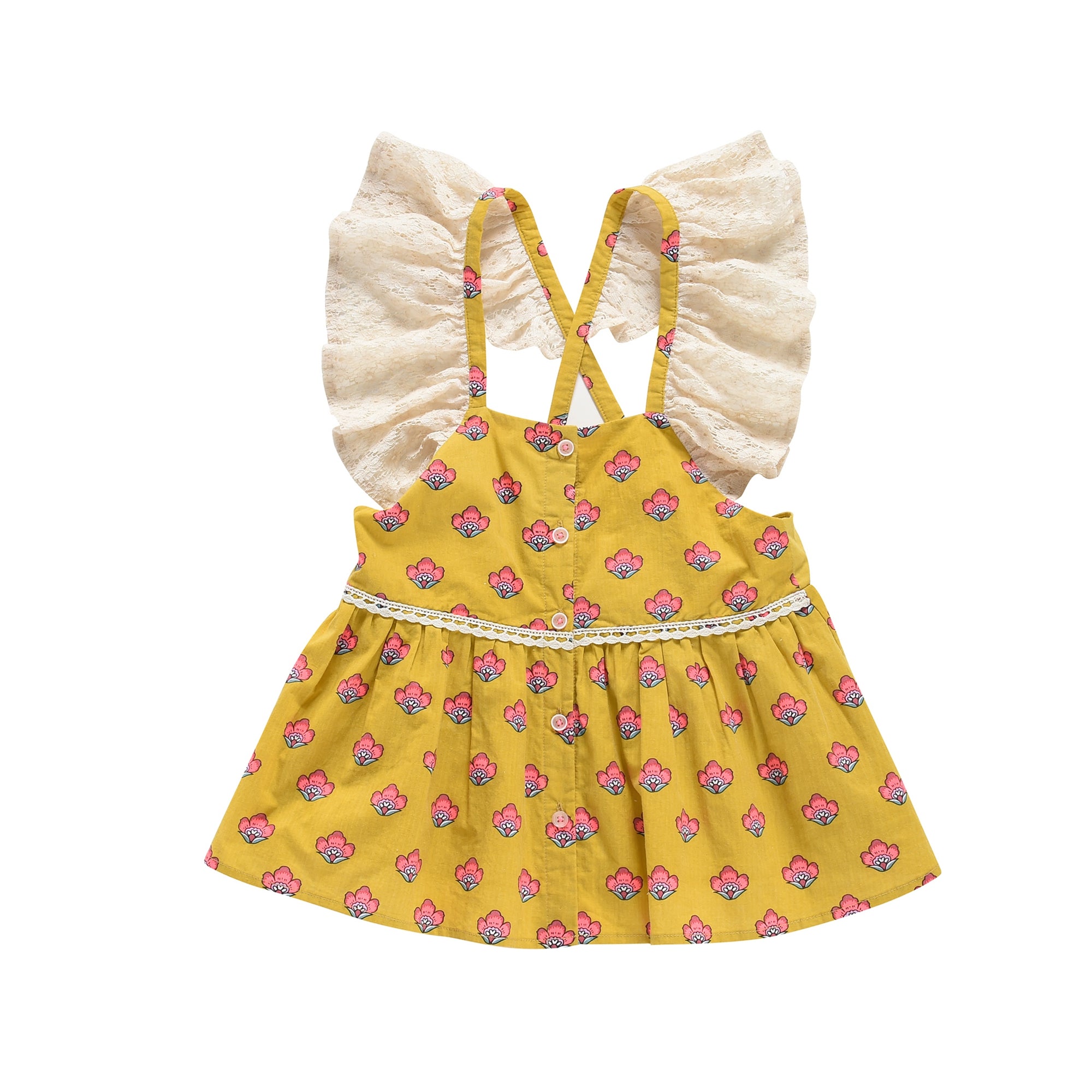 Girls Safran Flowers Cotton Top