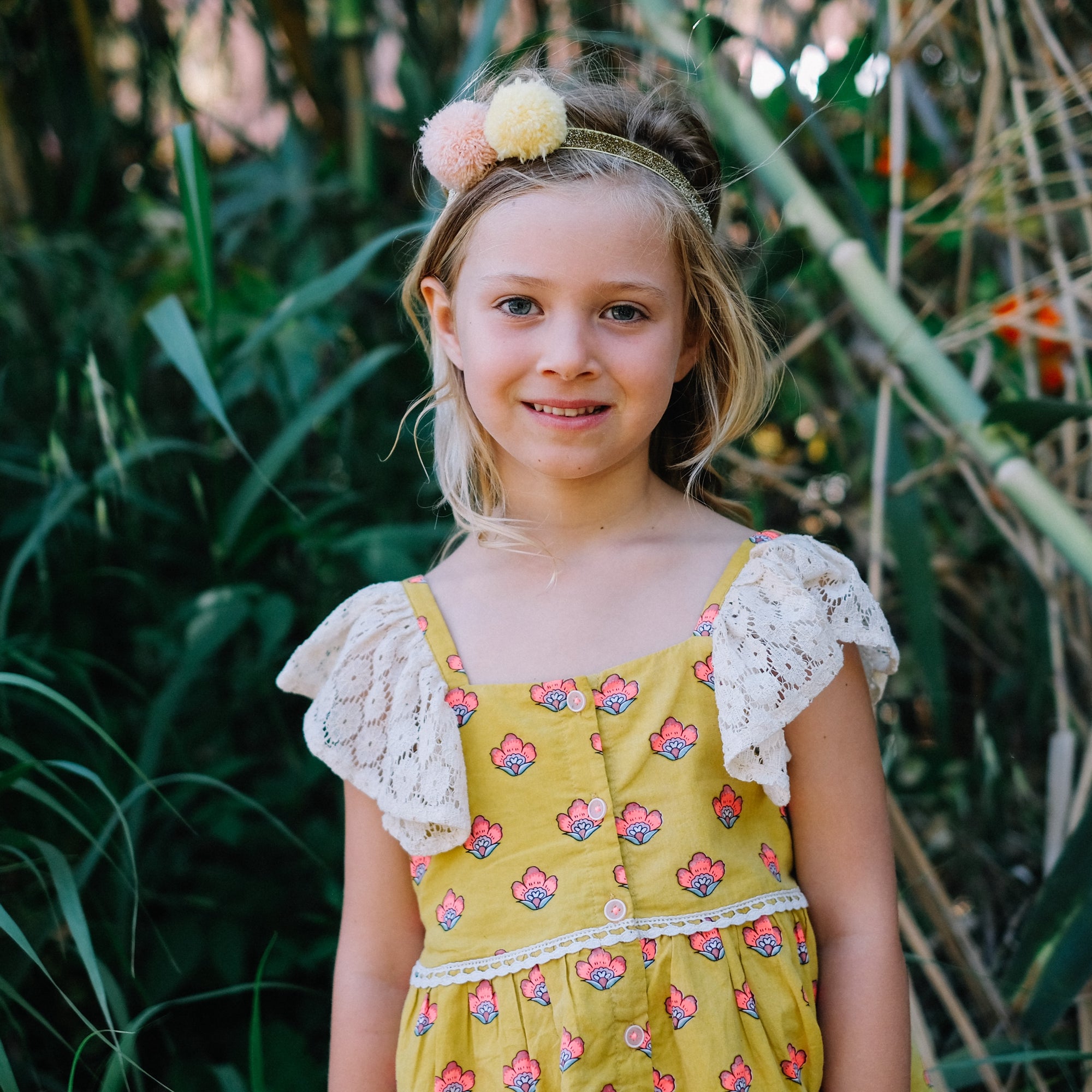 Girls Safran Flowers Cotton Top