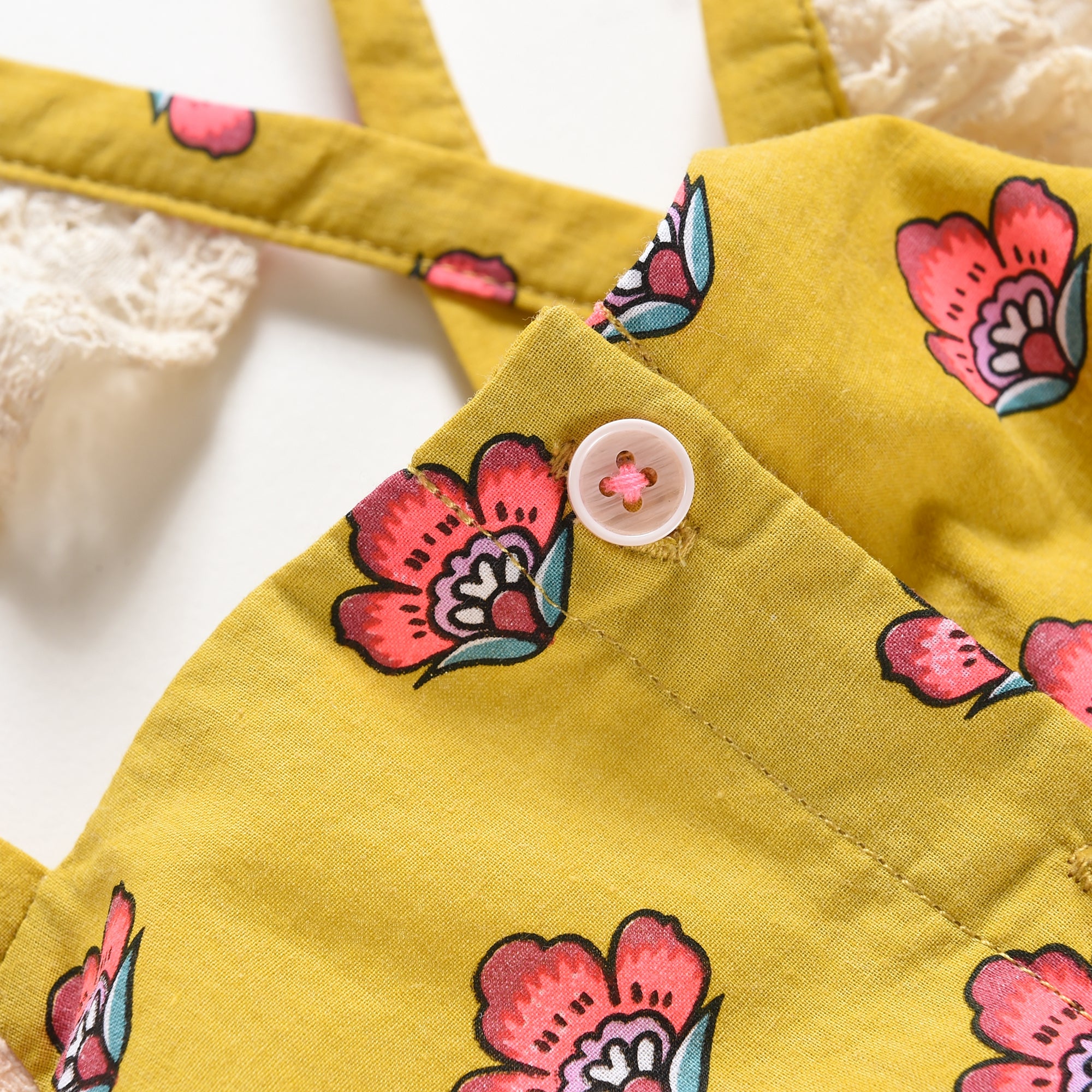 Girls Safran Flowers Cotton Top