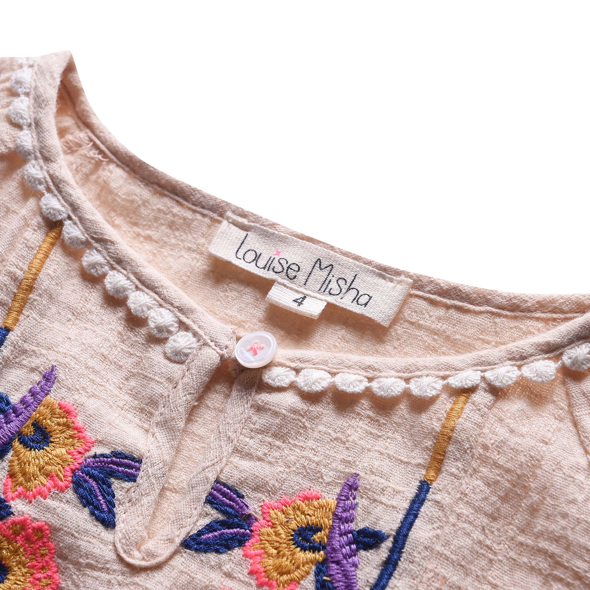 Girls Beige "Nola" Cotton Top