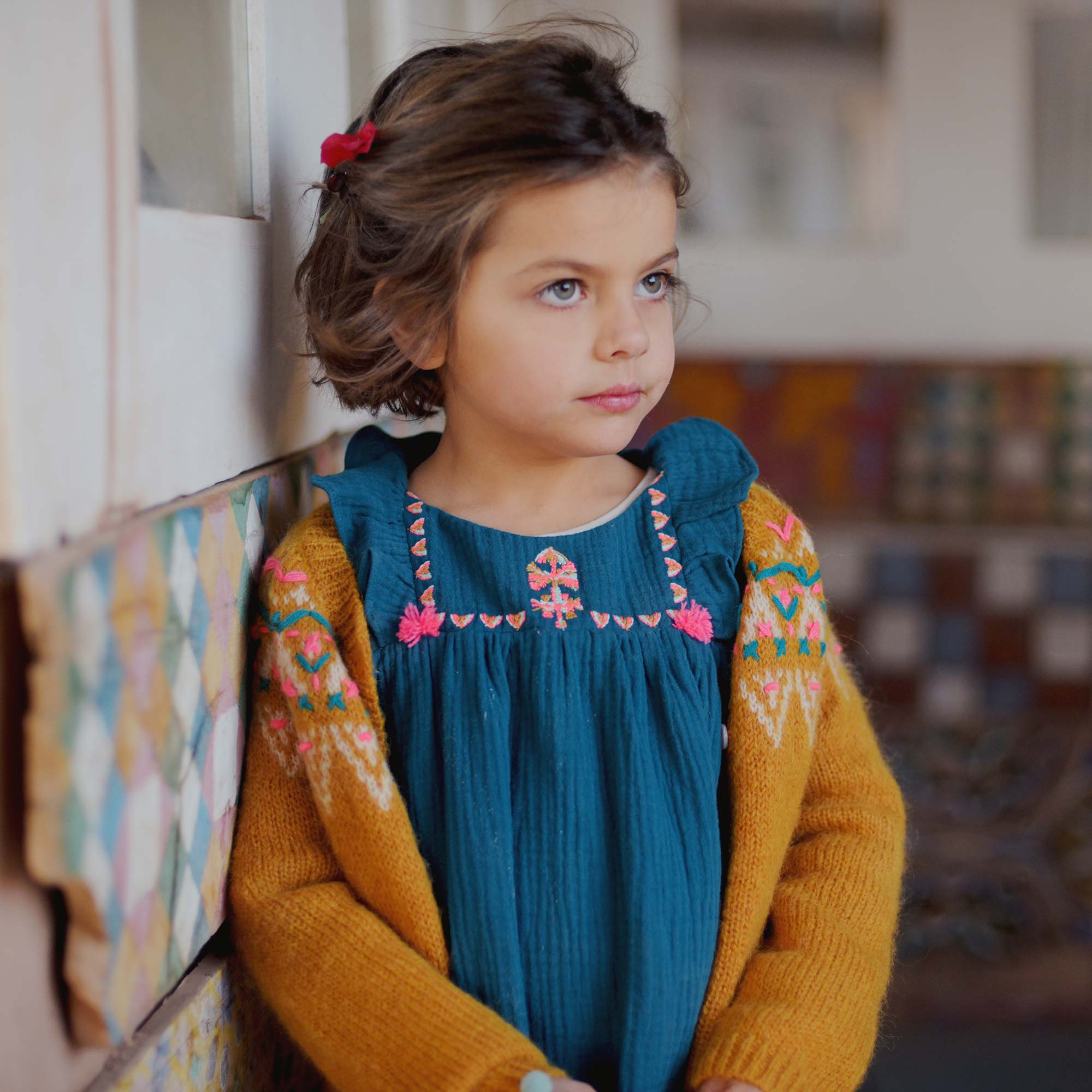 Girls Blue "Ella" Cotton Top