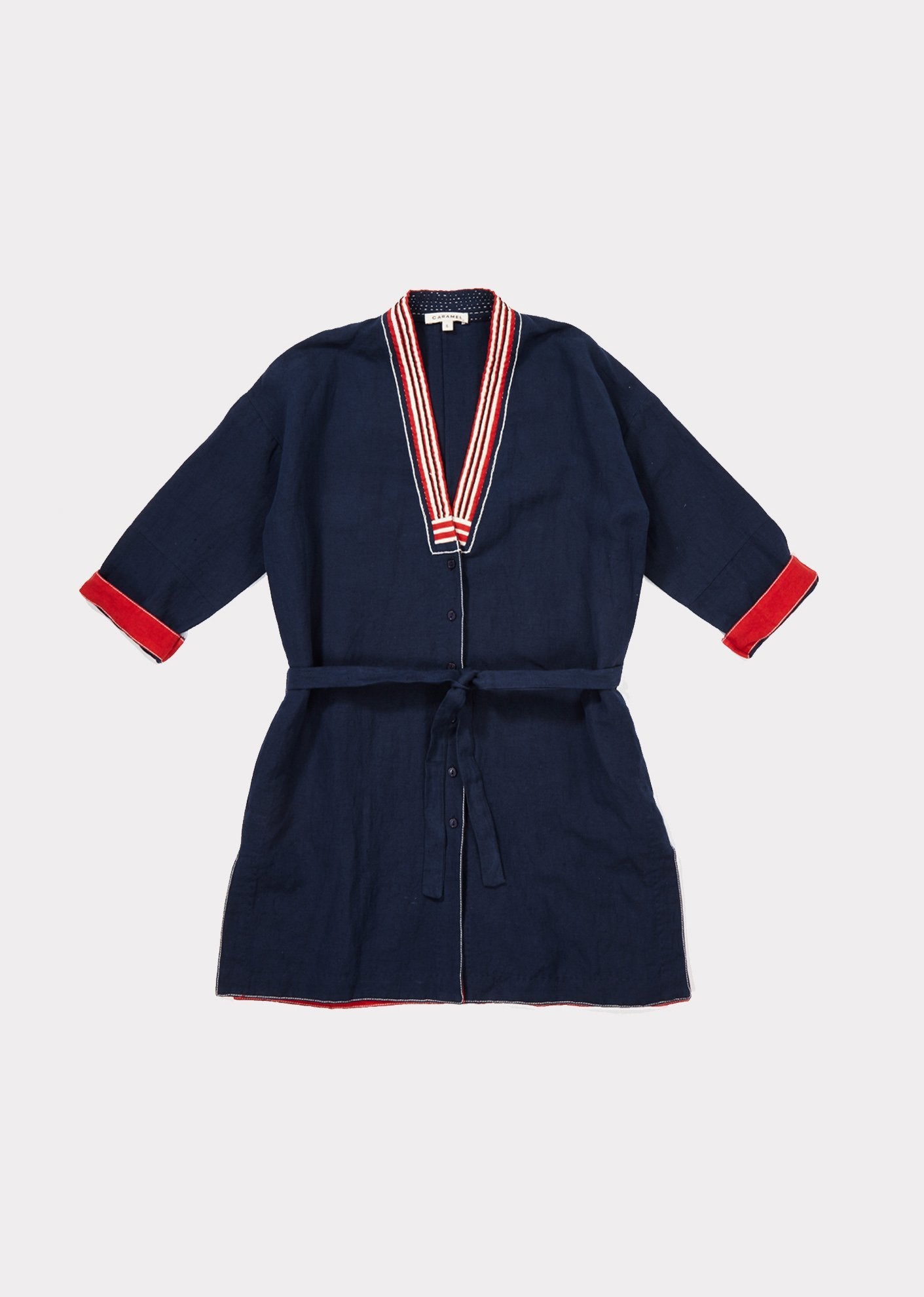 Girls Navy Cotton Woven Dress